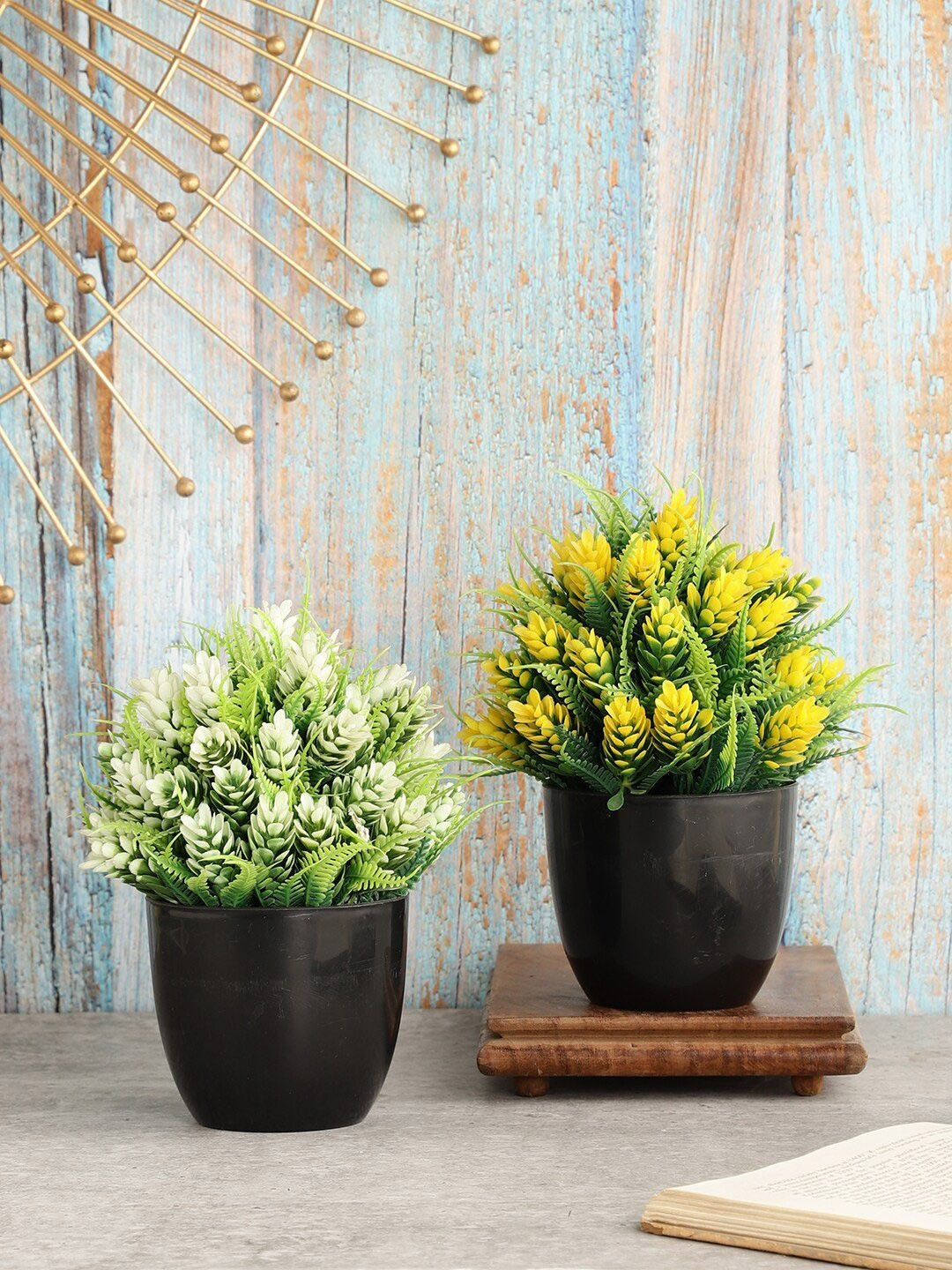 FOLIYAJ Set Of 2 Artificial Plants With Pot