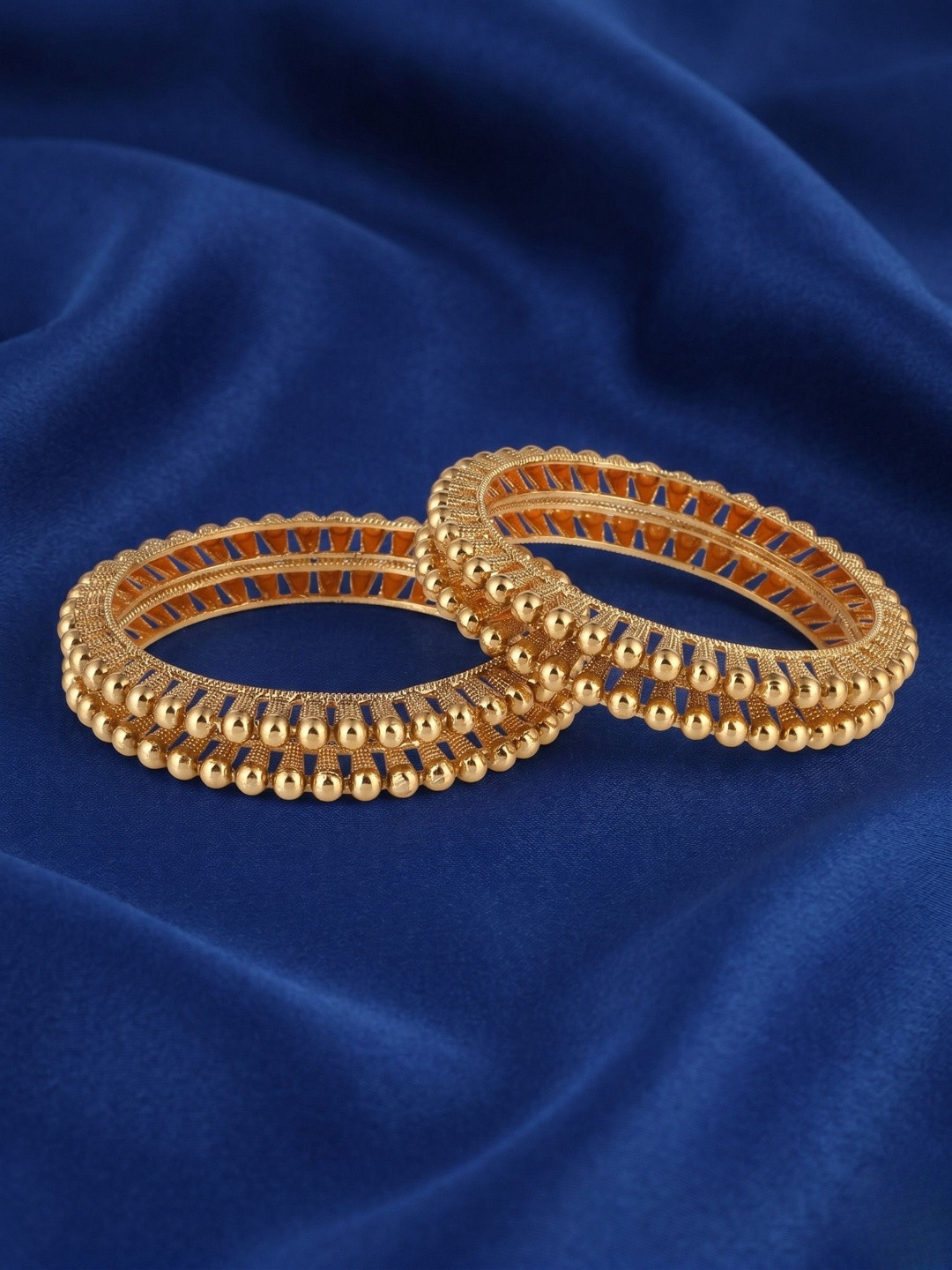 Adwitiya Collection Set Of 2 Gold-Plated Bangles