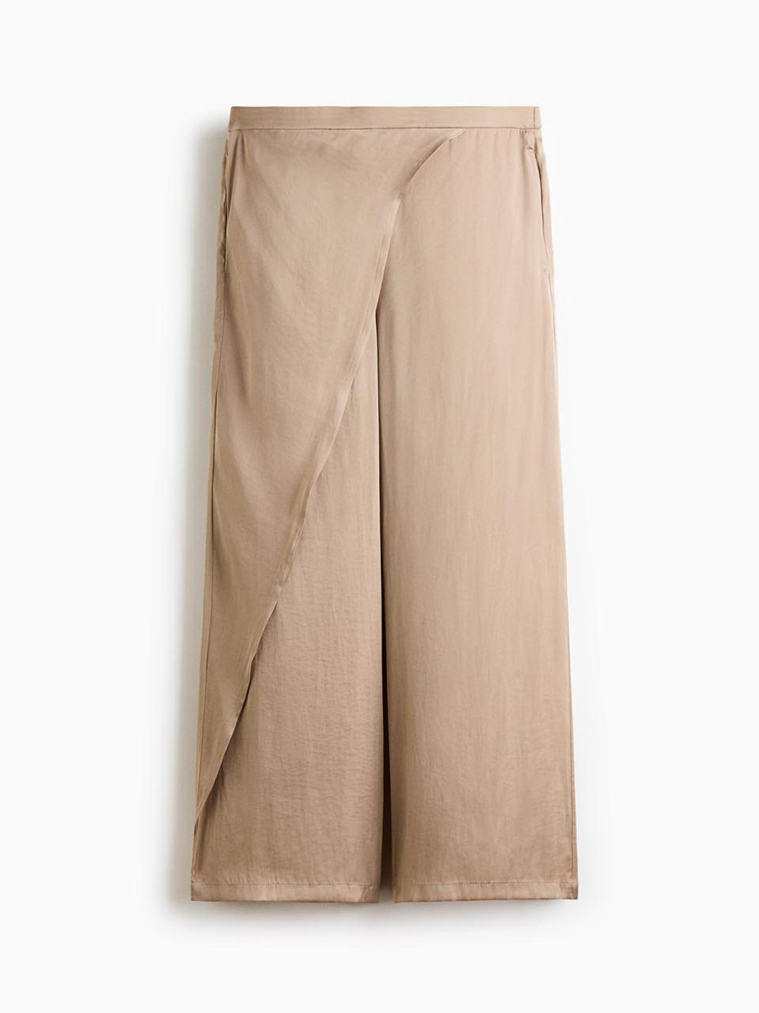 H&M Wrap-Detail Satin Trousers
