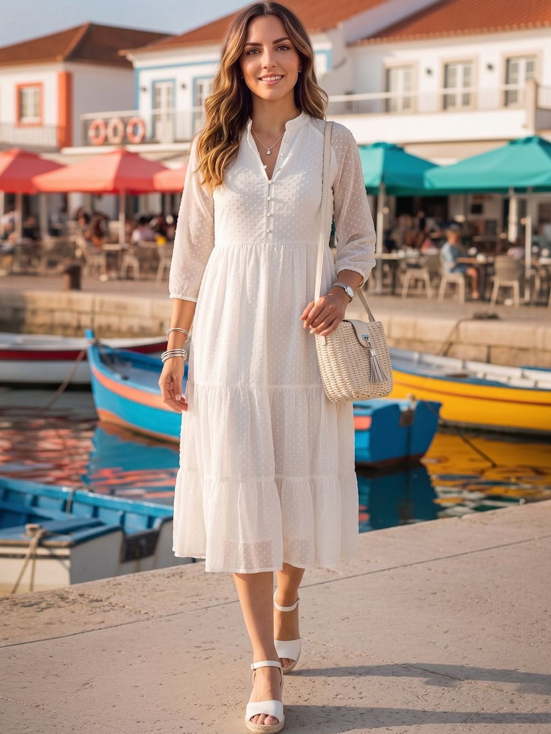 aayu Georgette A-Line Midi Dress