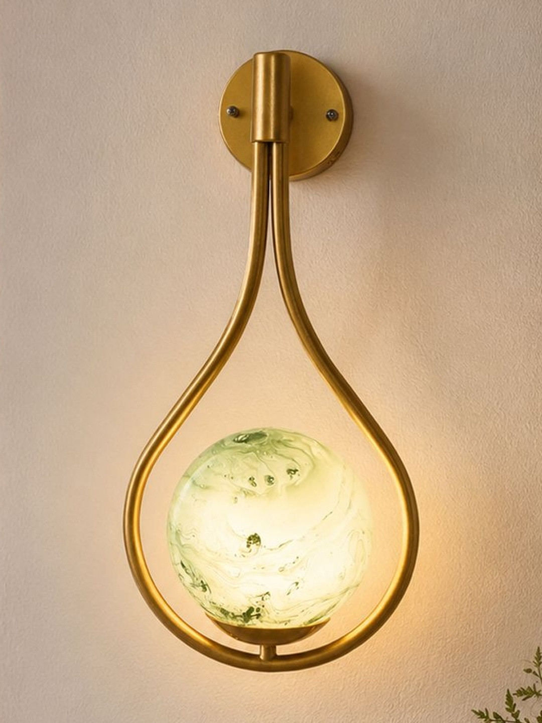 Homesake Green Drop Neptune Golden Light Wall Lamp
