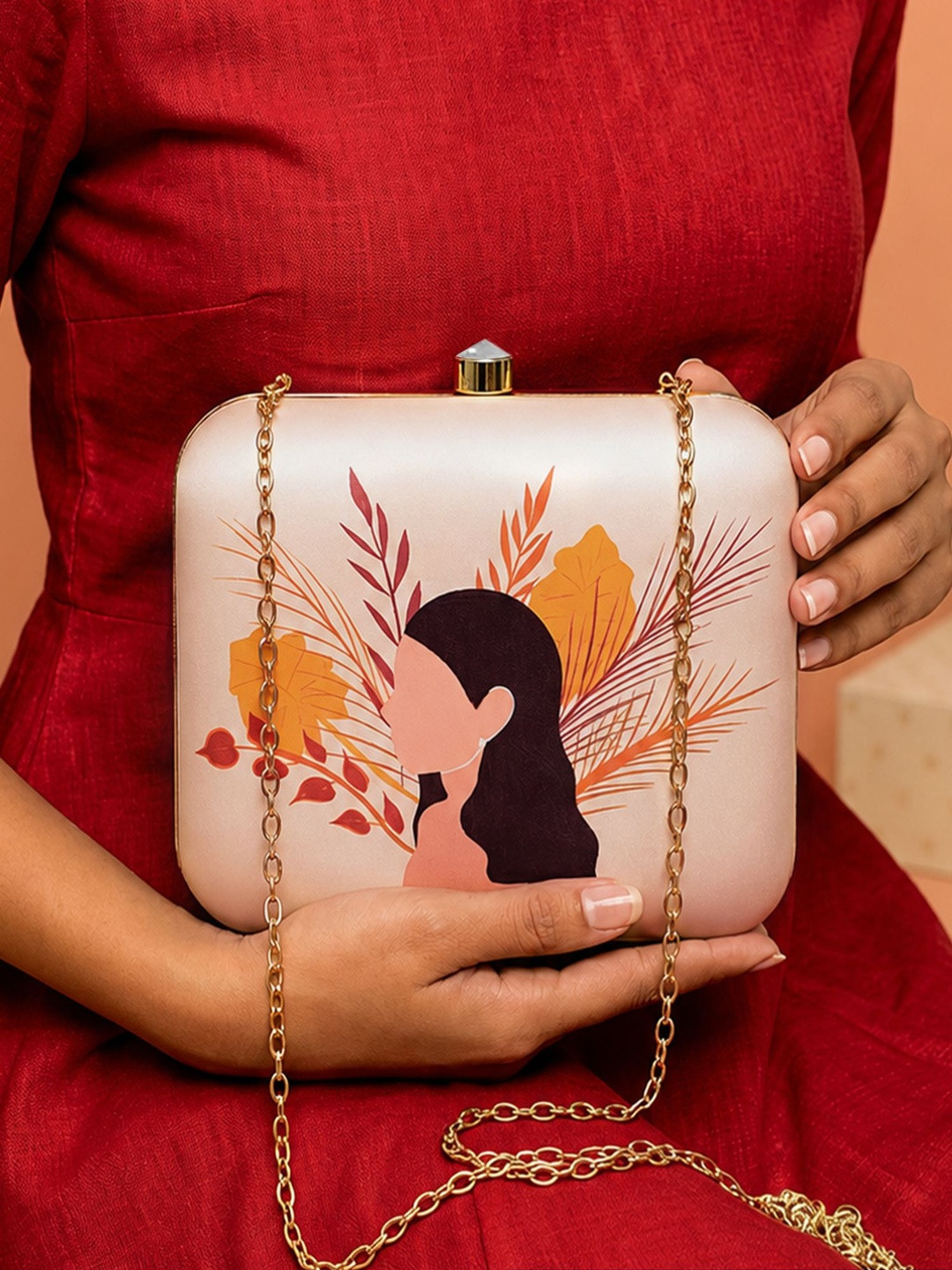 ARTKLIM Women Portrait Printed Box Clutch