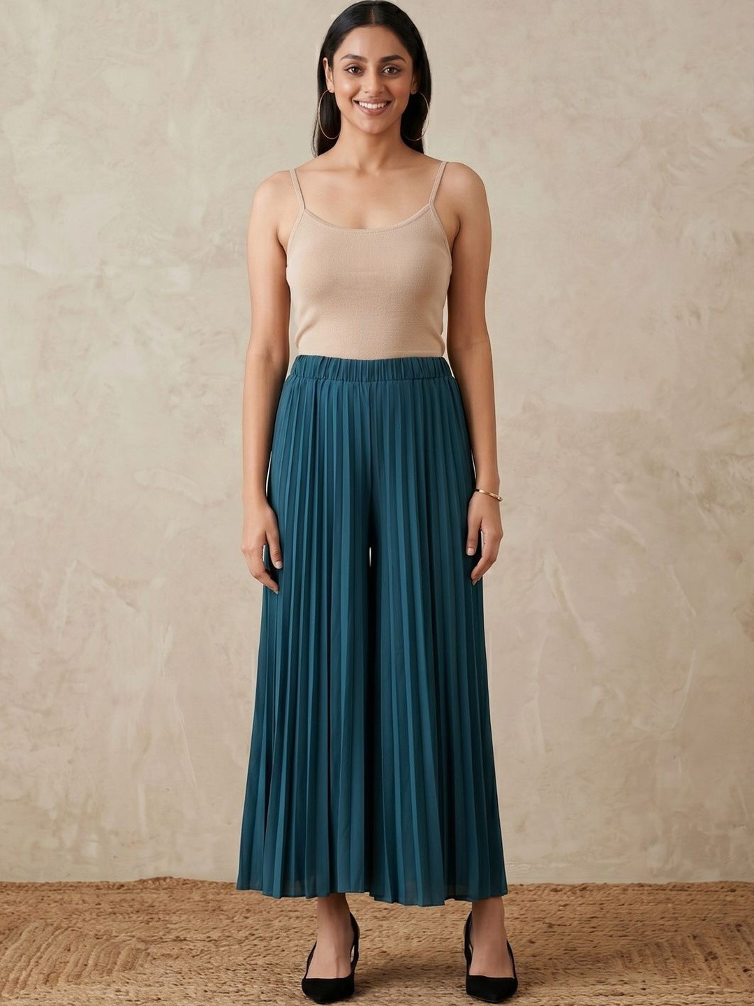 First Resort by Ramola Bachchan Women Wide Leg Pleated Palazzo