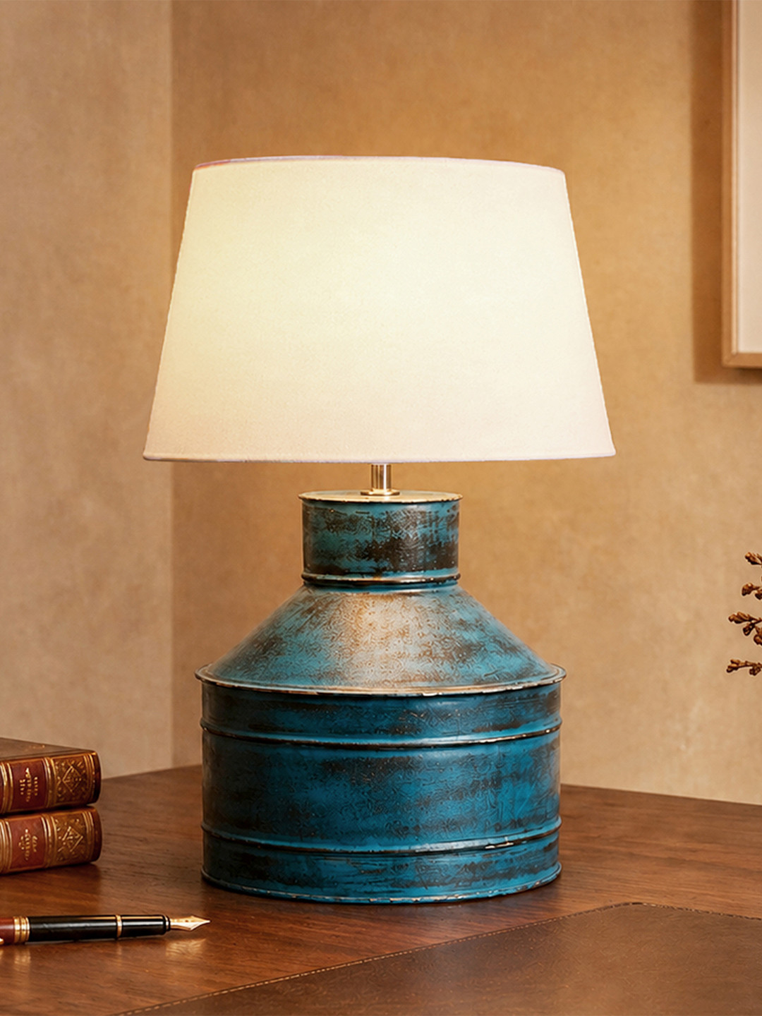 Homesake Warm Yellow Metal Frustum Solid High Quality Electrical Table Lamps