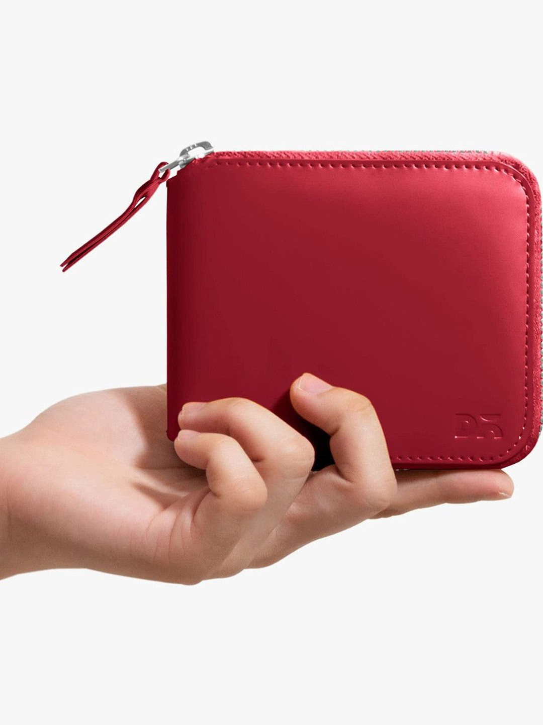 DailyObjects Crimson Red Vegan Leather Zip Wallet