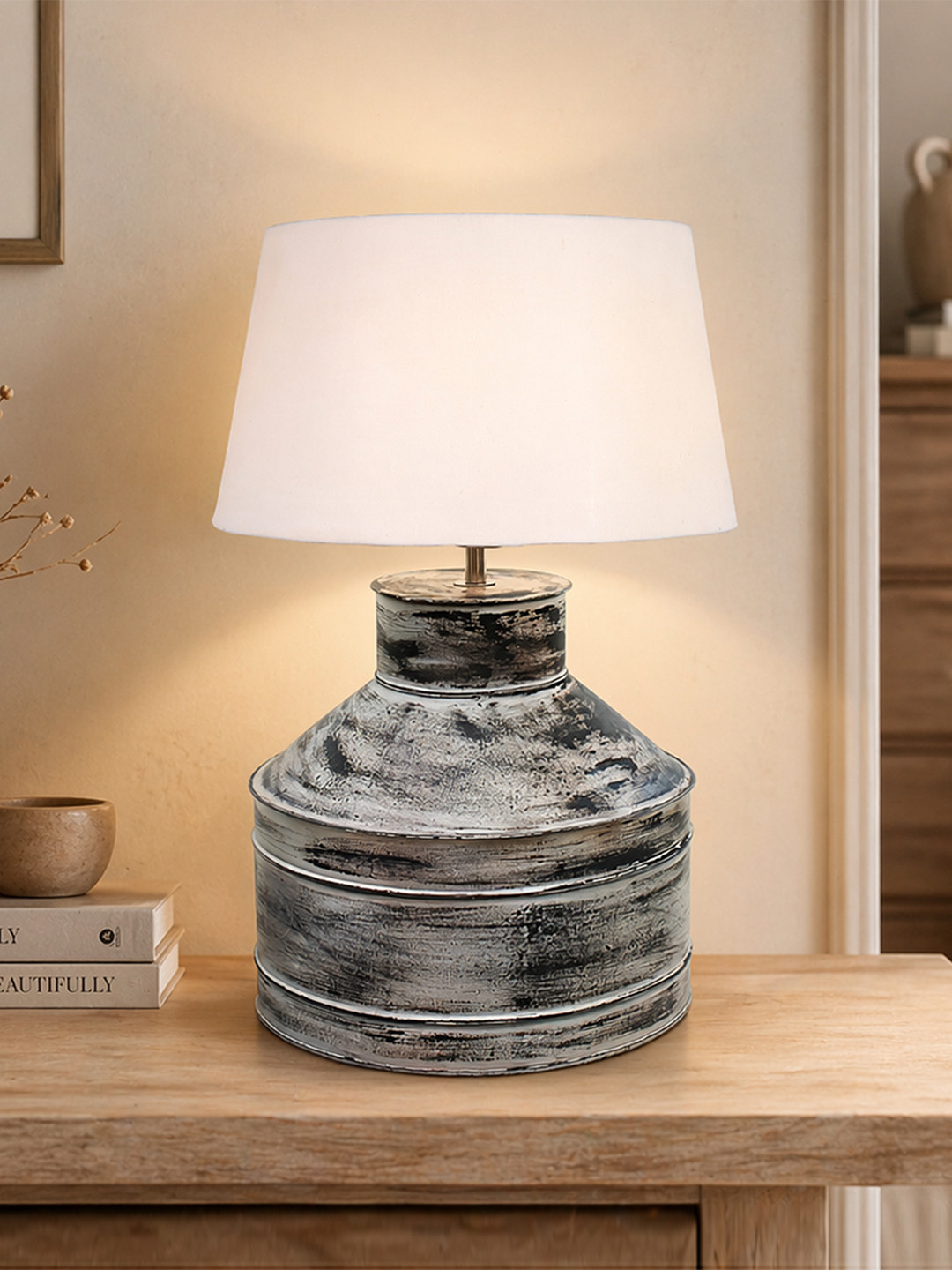 Homesake Warm Yellow Metal Frustum Solid High Quality Electrical Table Lamps