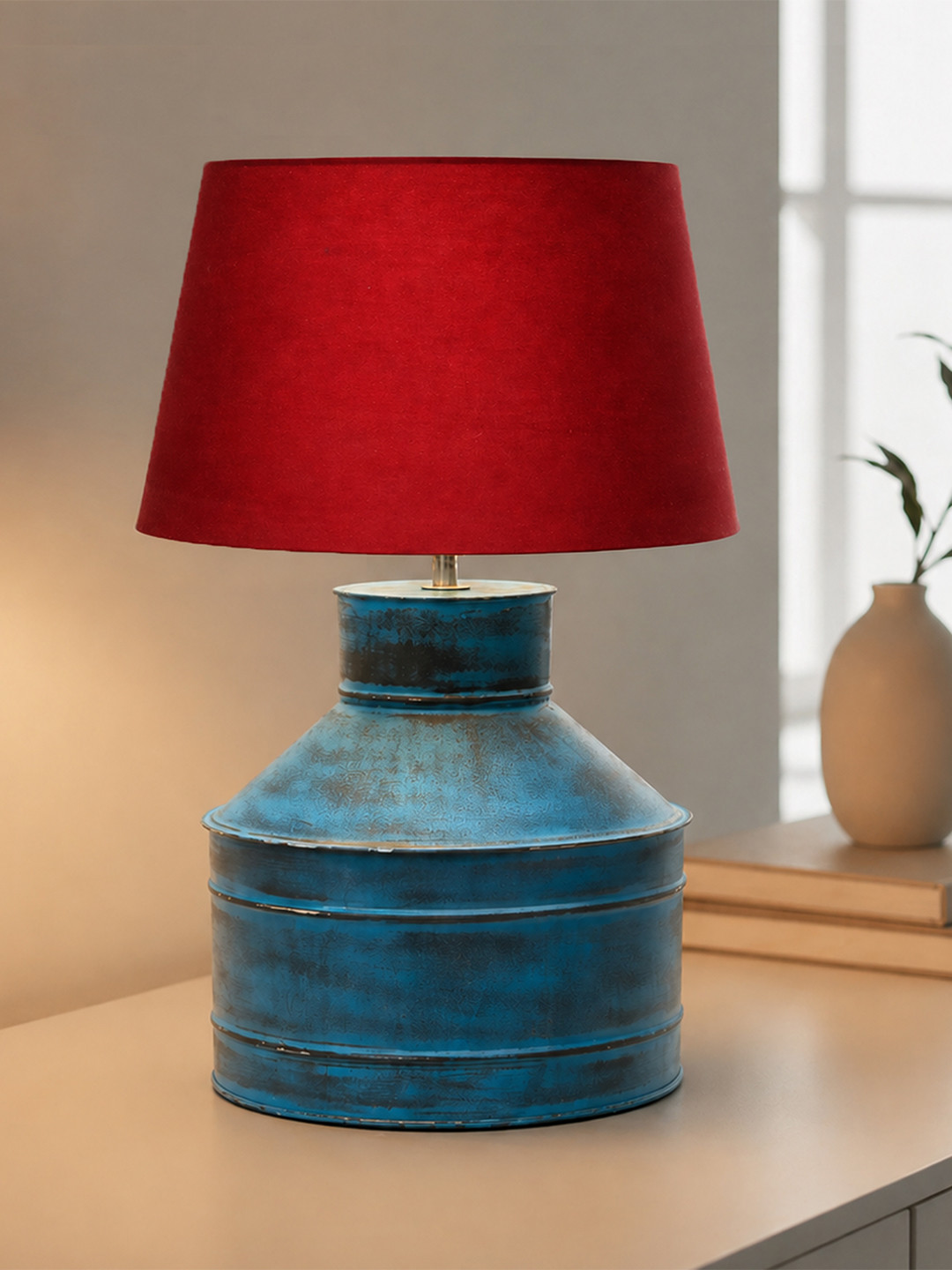 Homesake Rustic Warm Yellow Metal Frustum Solid High Quality Electrical Table Lamps