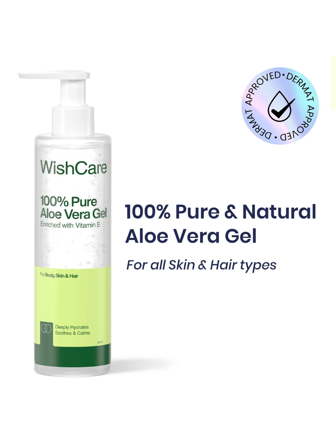 WishCare Pure & Natural Aloe Vera Gel with Vitamin E 200 ml