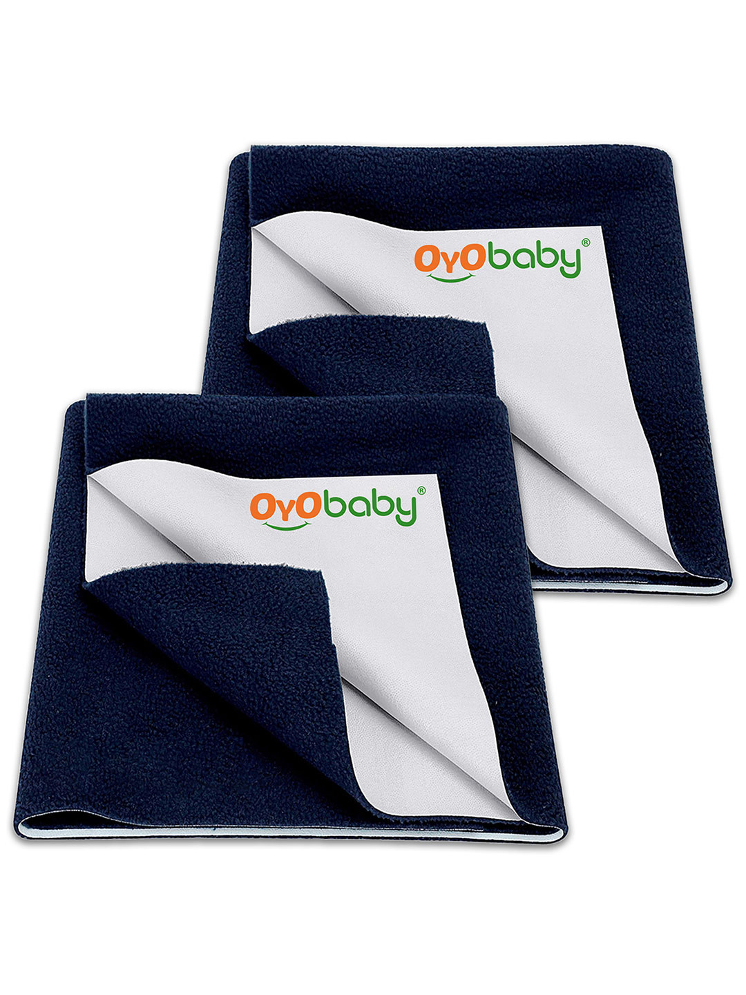 OyO Baby Set of 2 Blue Waterproof & Baby Dry Sheet Polycotton Mattress Protector
