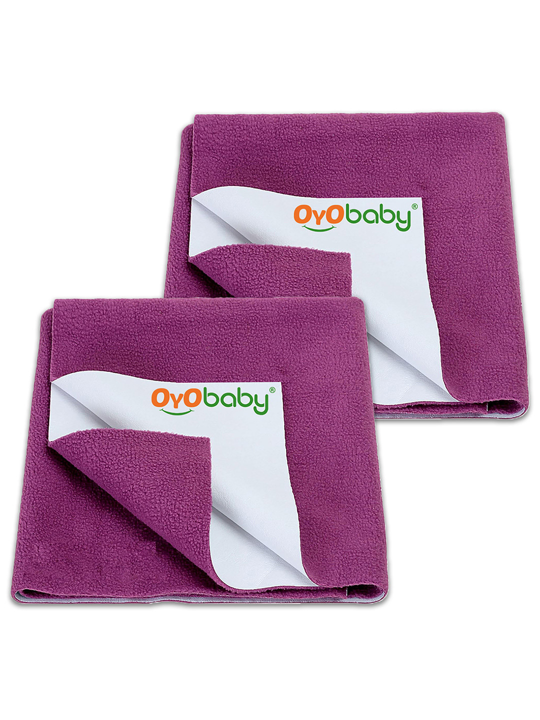 OyO Baby Set of 2 Rani Pink Waterproof & Baby Dry Sheet Polycotton Mattress Protector