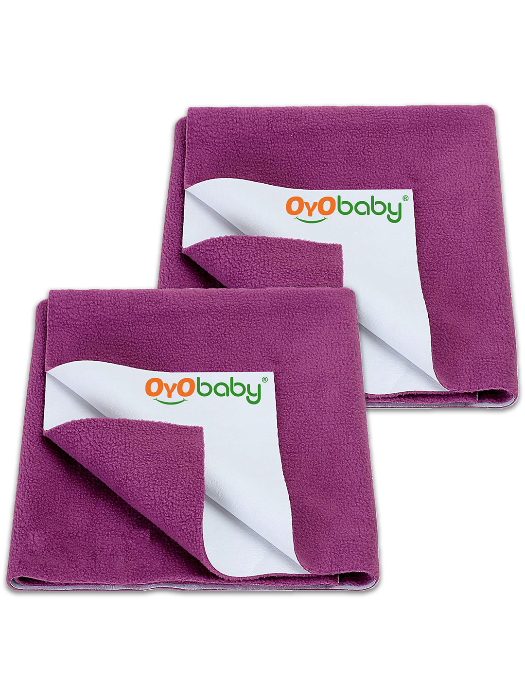 OyO Baby Set of 2 Rani Pink Waterproof & Baby Dry Sheet Polycotton Mattress Protector