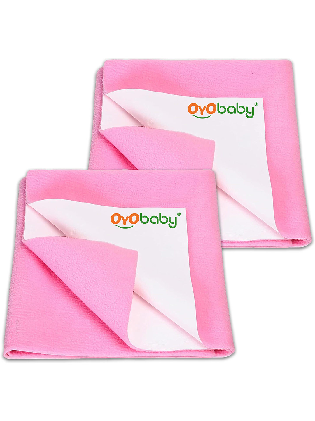 OyO Baby Set of 2 Pink Waterproof & Baby Dry Sheet Polycotton Mattress Protector