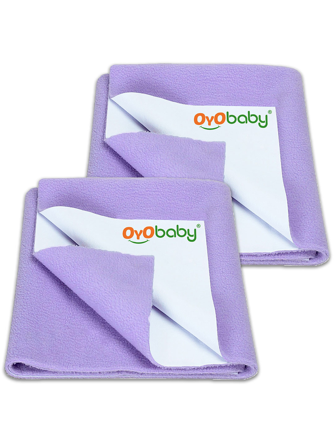 OyO Baby Set of 2 Violet Waterproof & Baby Dry Sheet Polycotton Mattress Protector