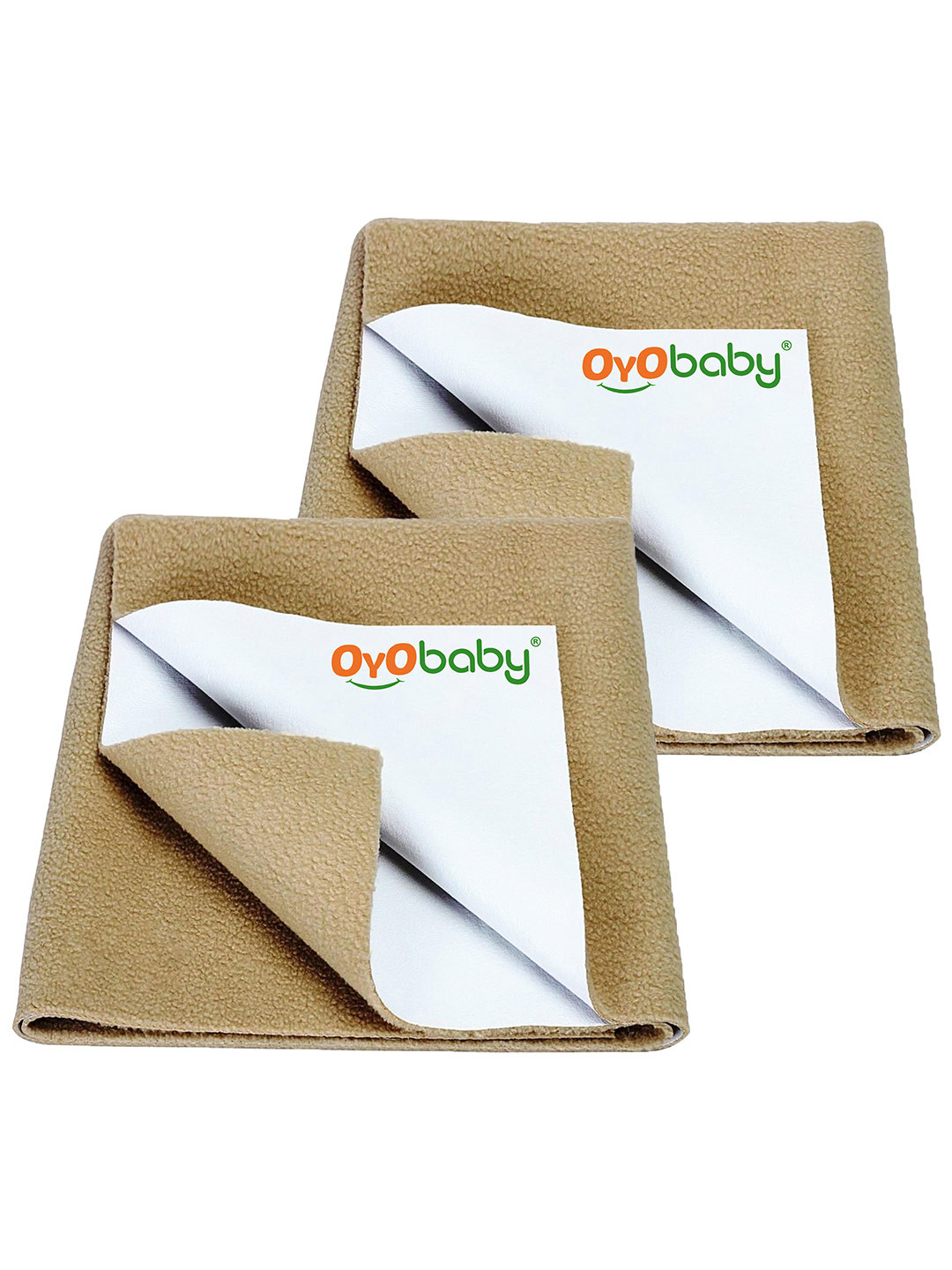 OyO Baby Set of 2 Beige Waterproof & Baby Dry Sheet Polycotton Mattress Protector