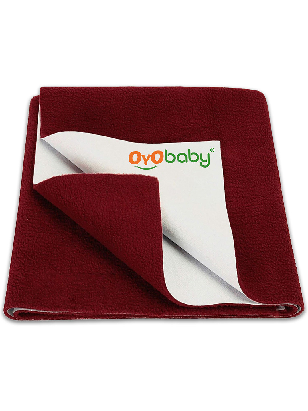 OyO Baby Maroon Waterproof & Baby Dry Sheet Polycotton Mattress Protector