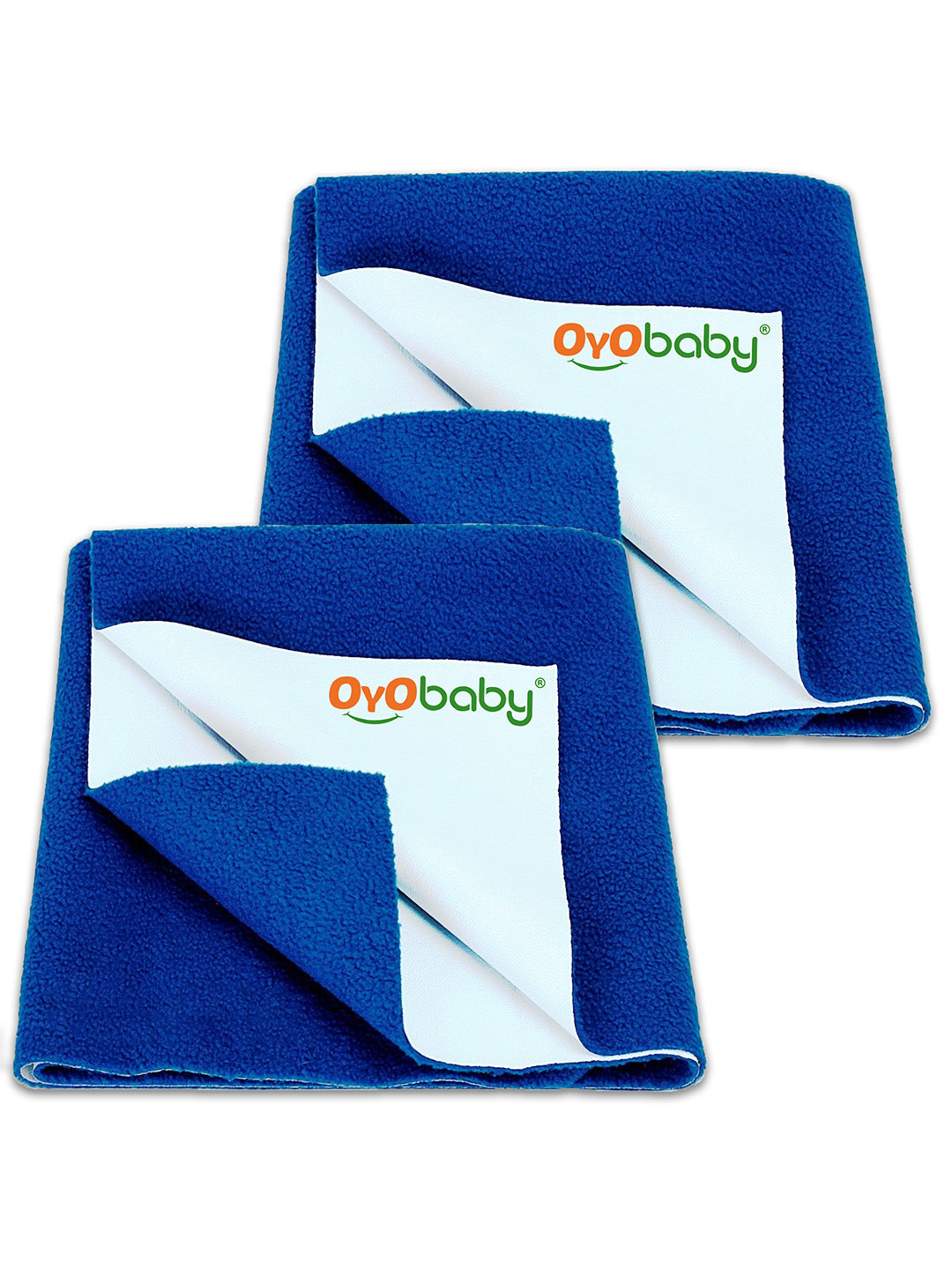 OyO Baby Set of 2 Royal Blue Waterproof & Baby Dry Sheet Polycotton Mattress Protector