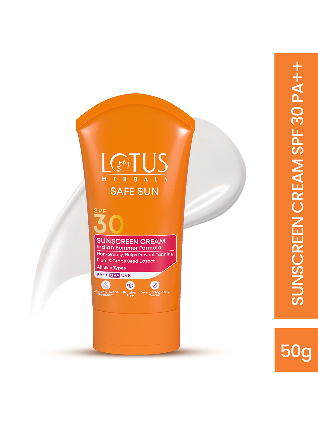 Lotus Herbals Safe Sun Water Proof & Sweat Proof SPF 30 PA++ Face Sunscreen - 50g