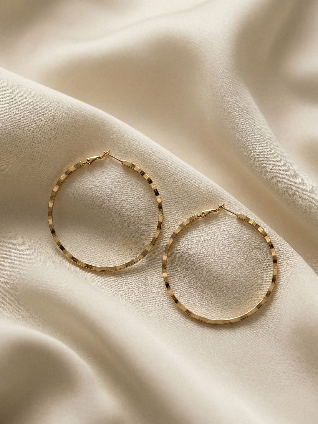 Adwitiya Collection Gold-Toned Classic Hoop Earrings