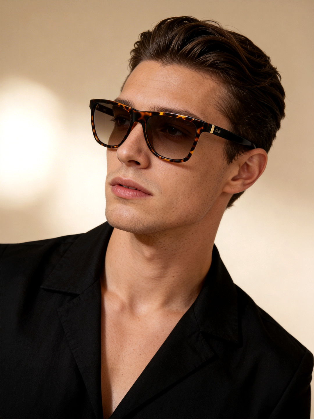 IDEE Men Grey Lens & Black Square Sunglasses with UV Protected Lens