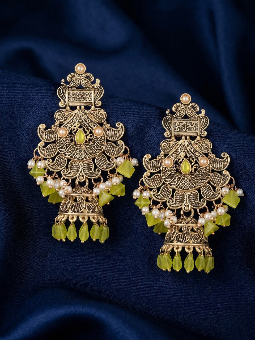 Adwitiya Collection Gold-Toned Classic Drop Earrings