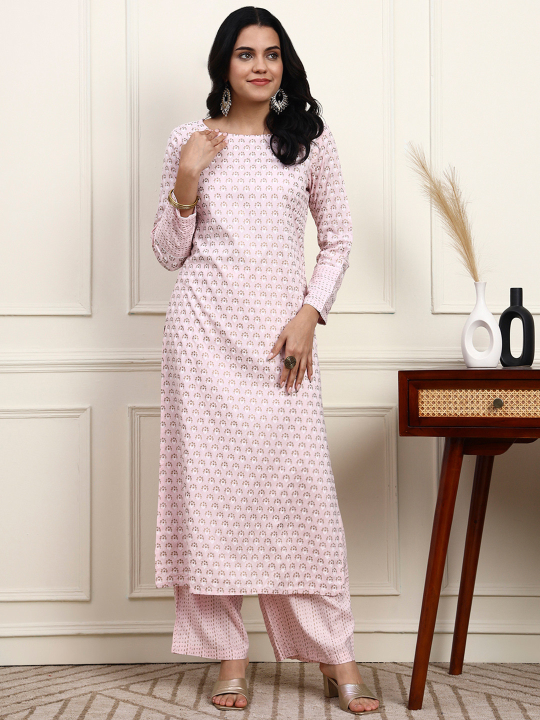 Idalia Floral Printed Boat Neck Kurta with Palazzos