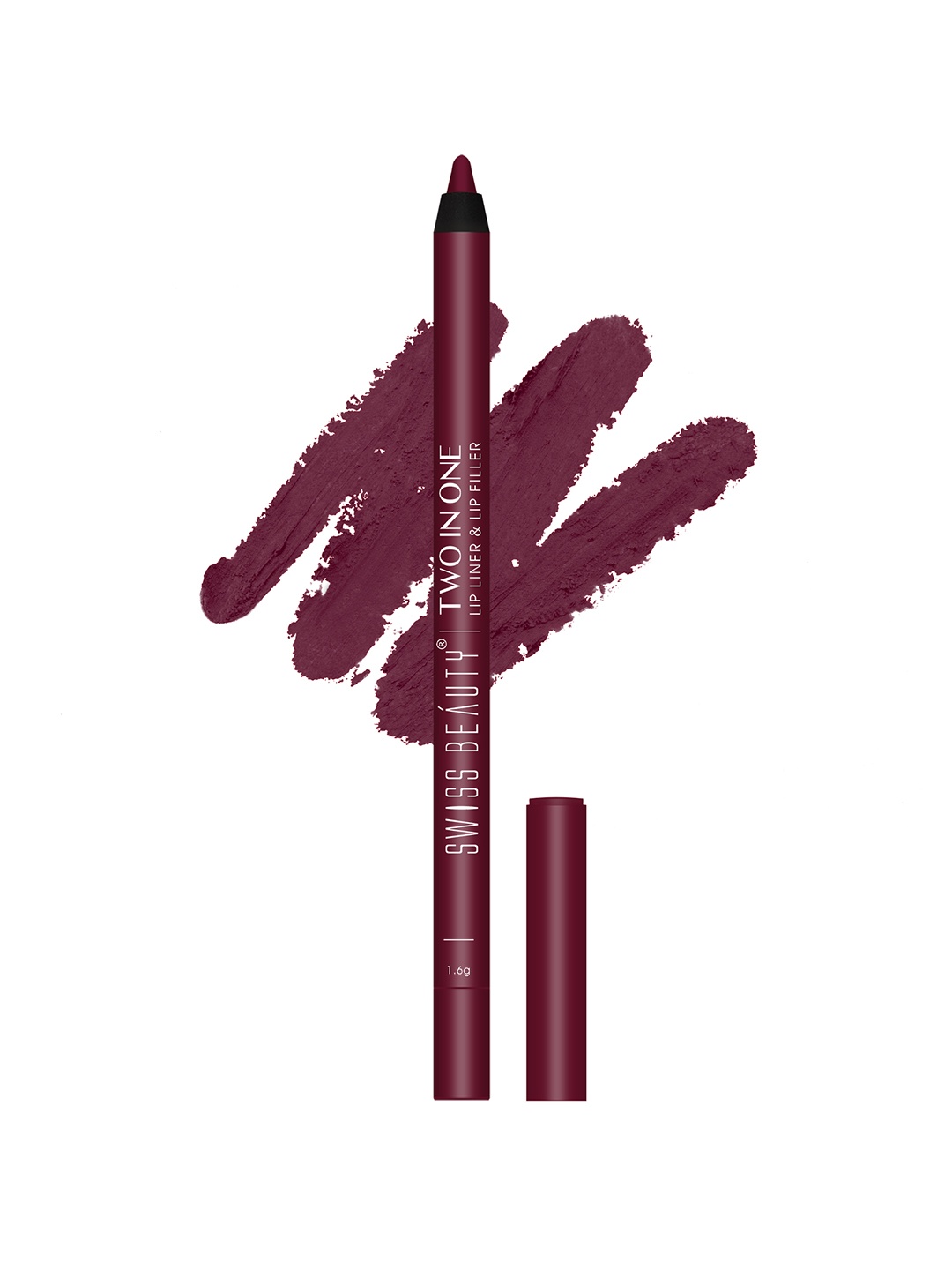 

SWISS BEAUTY Two in One Smudge-Proof Waterproof Lip Liner & Lip Filler 1.6g - Deep Maroon, Purple