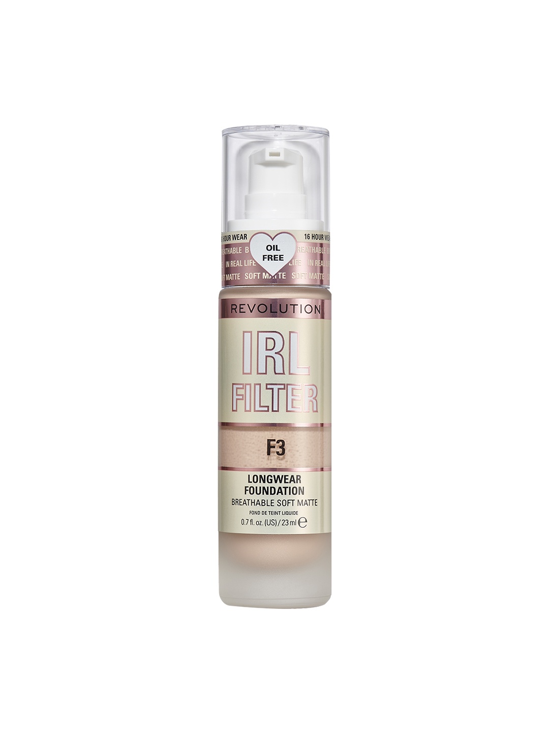 

Makeup Revolution London IRL Filter Longwear Foundation with Niacinamide 23 ml - Shade F3, Nude