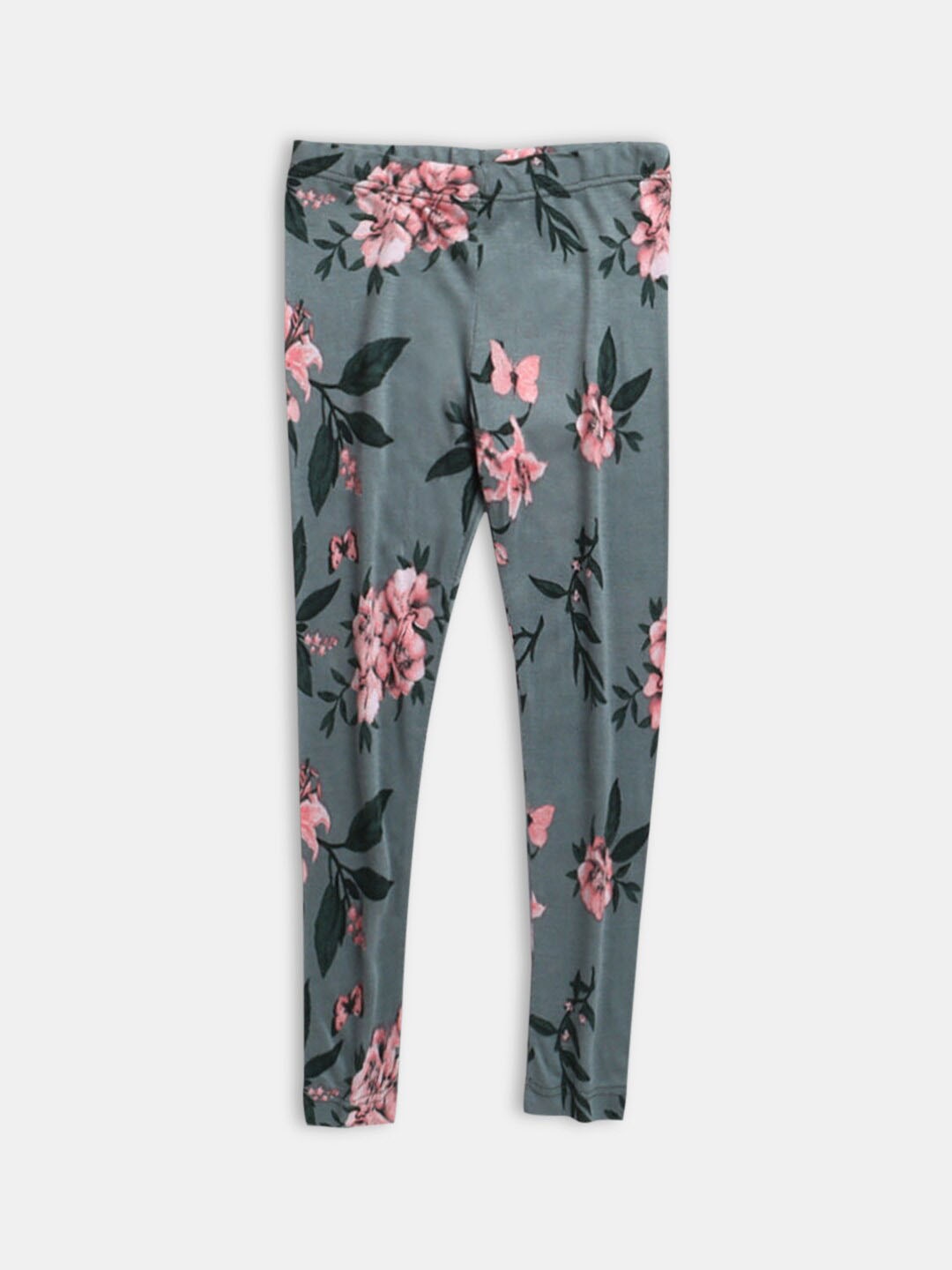 

Hopscotch Girls Green Printed Ankle-Length Leggings