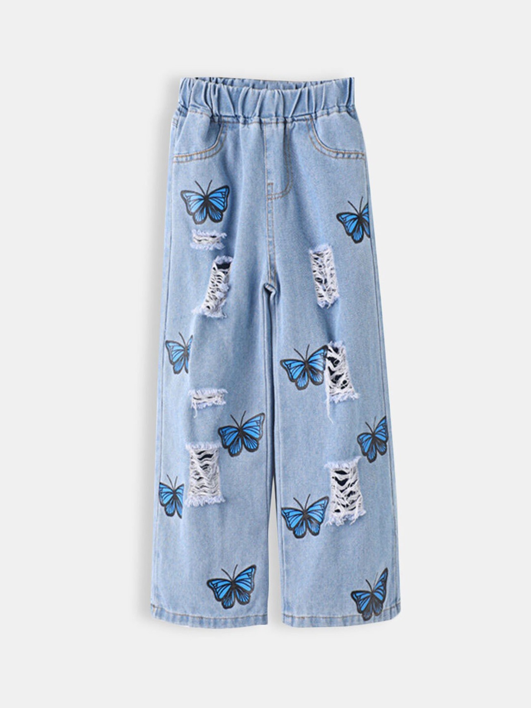 

Hopscotch Boys Blue High-Rise Highly Distressed Stretchable Jeans