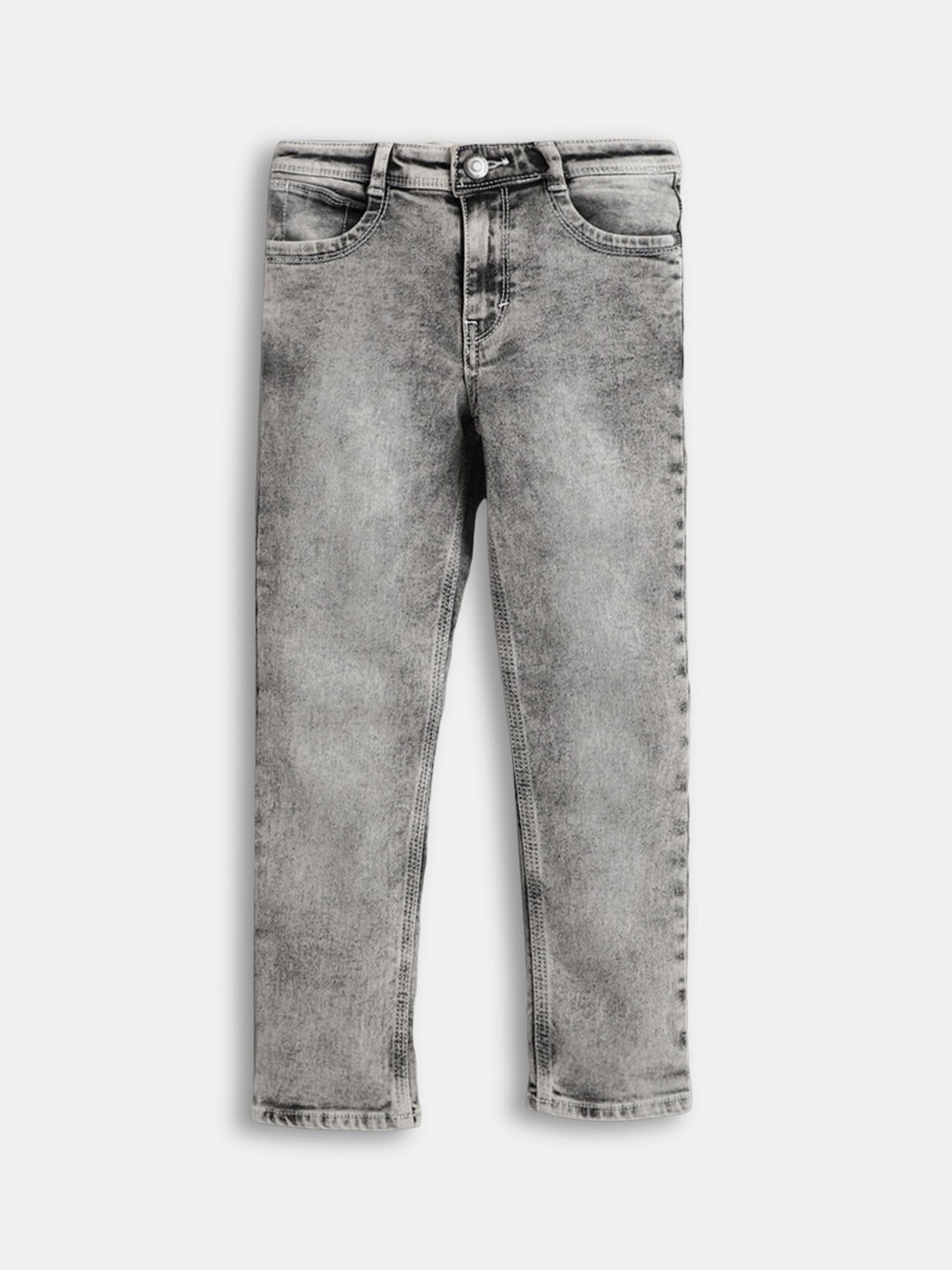 

Hopscotch Boys Grey High-Rise Heavy Fade Stretchable Jeans