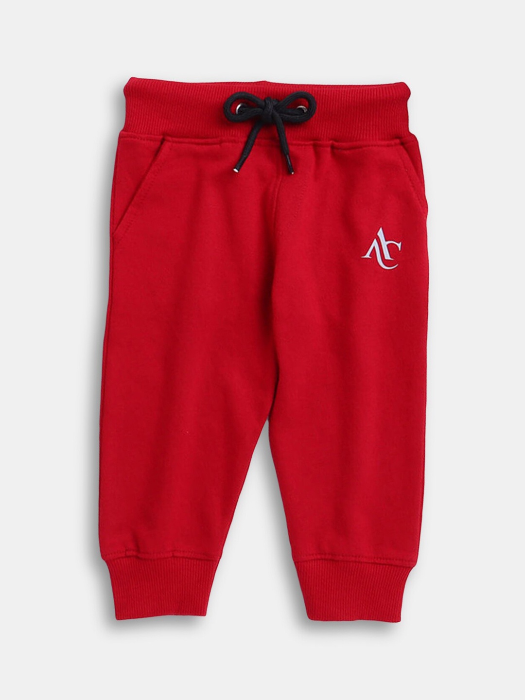 

Hopscotch Infant Boys Maroon Solid Pure Cotton Joggers