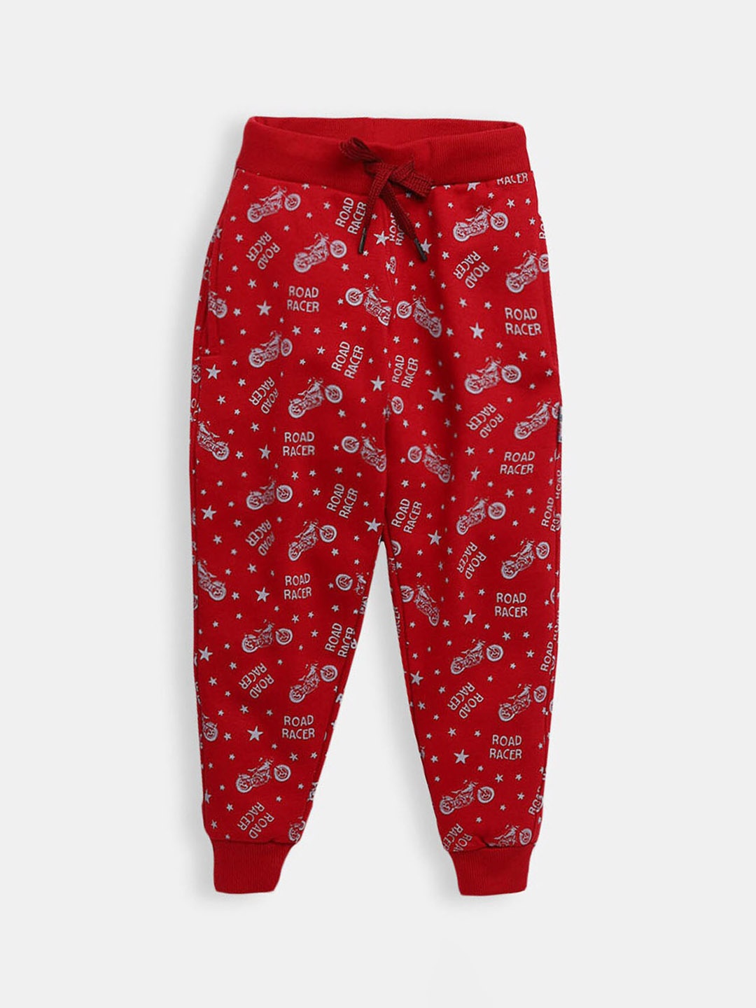 

Hopscotch Boys Maroon Printed Pure Cotton Joggers