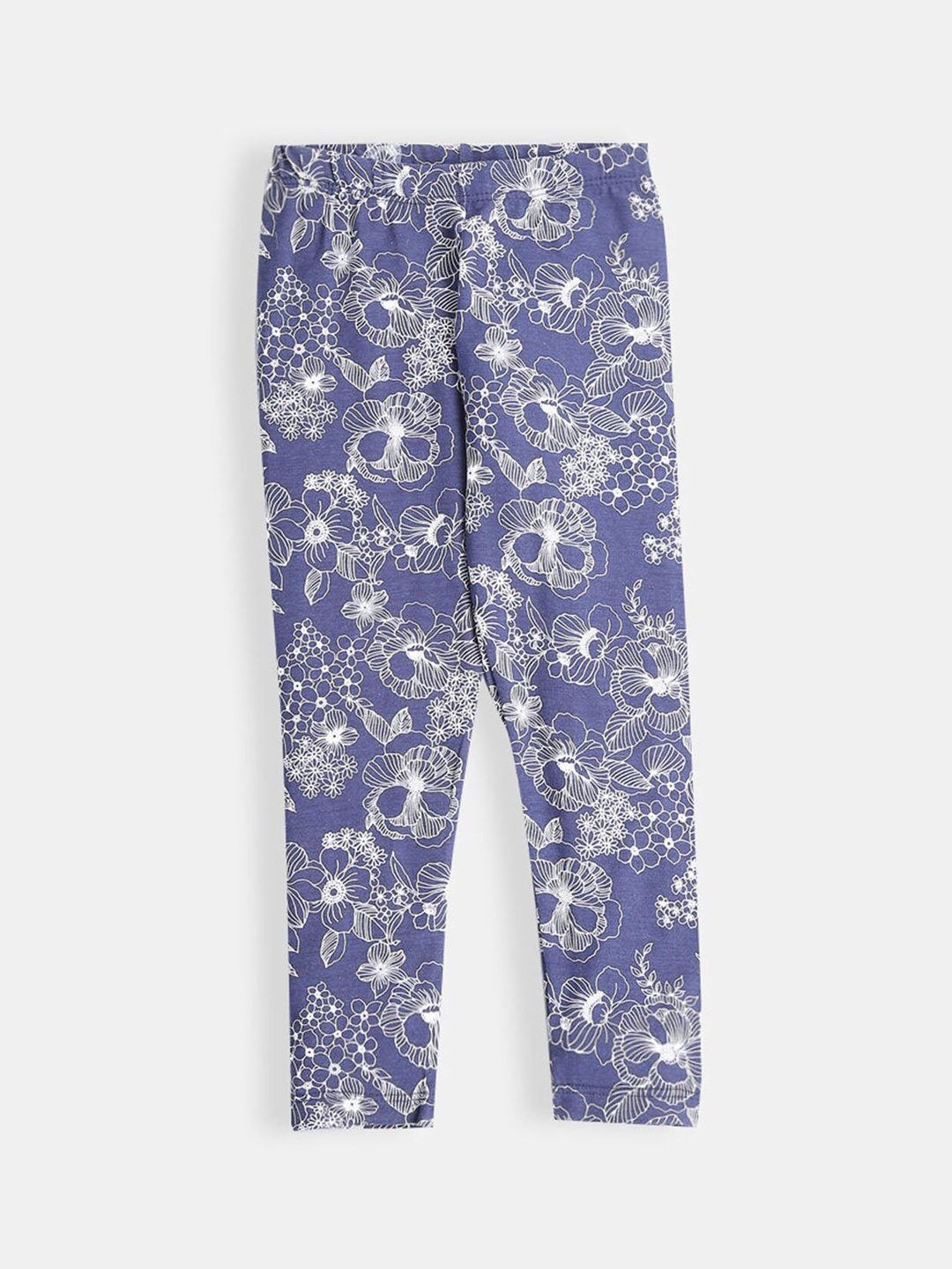 

Hopscotch Girls Blue Printed Ankle-Length Leggings