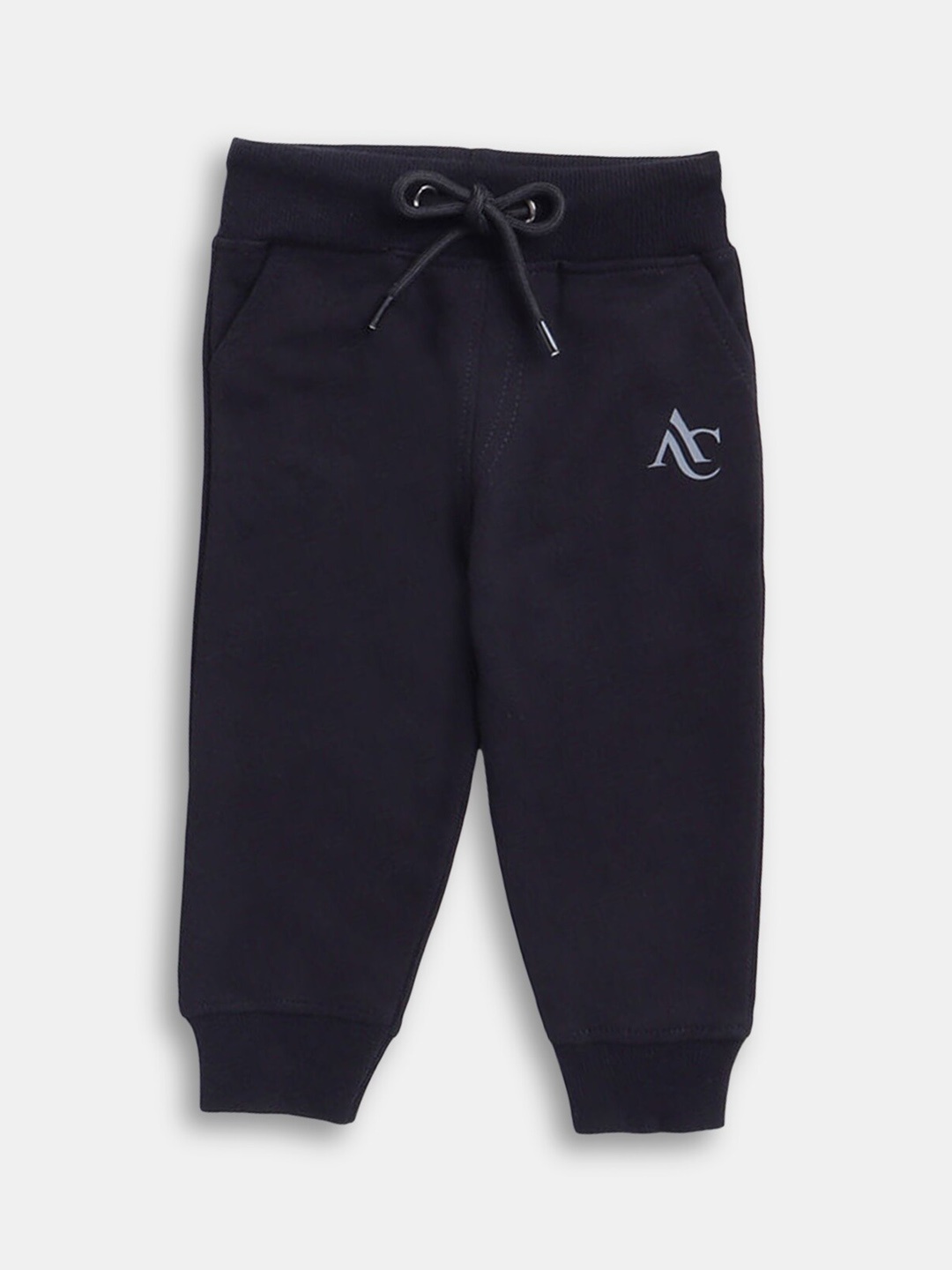 

Hopscotch Infant Boys Black Solid Cotton Joggers