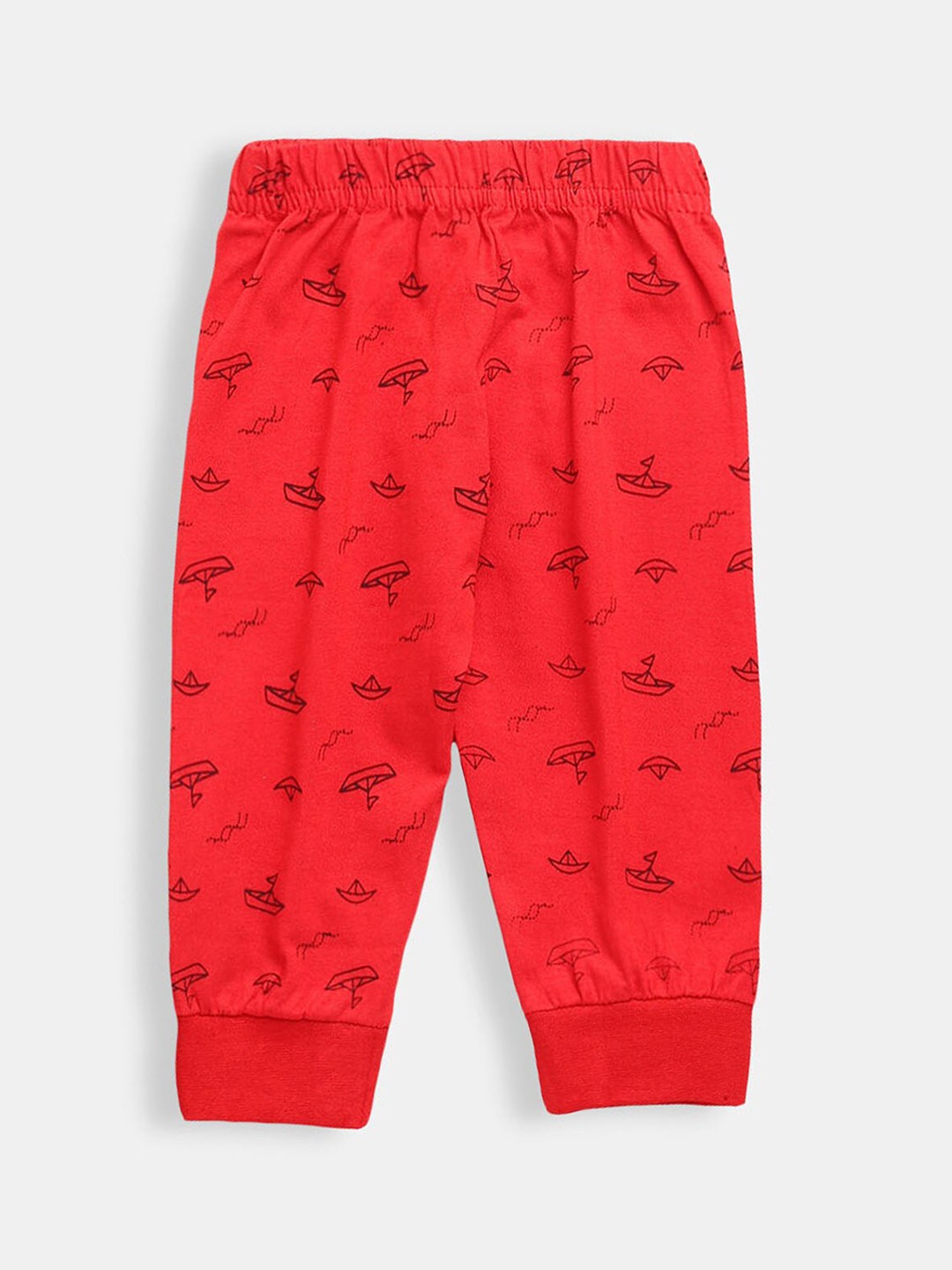 

Hopscotch Boys Red Printed Joggers