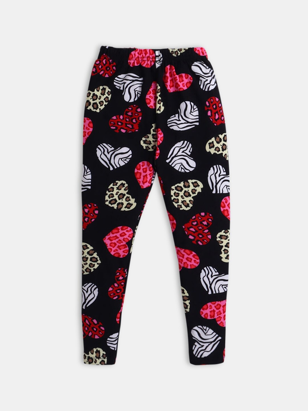 

Hopscotch Girls Black & Pink Printed Ankle-Length Slim-Fit Leggings