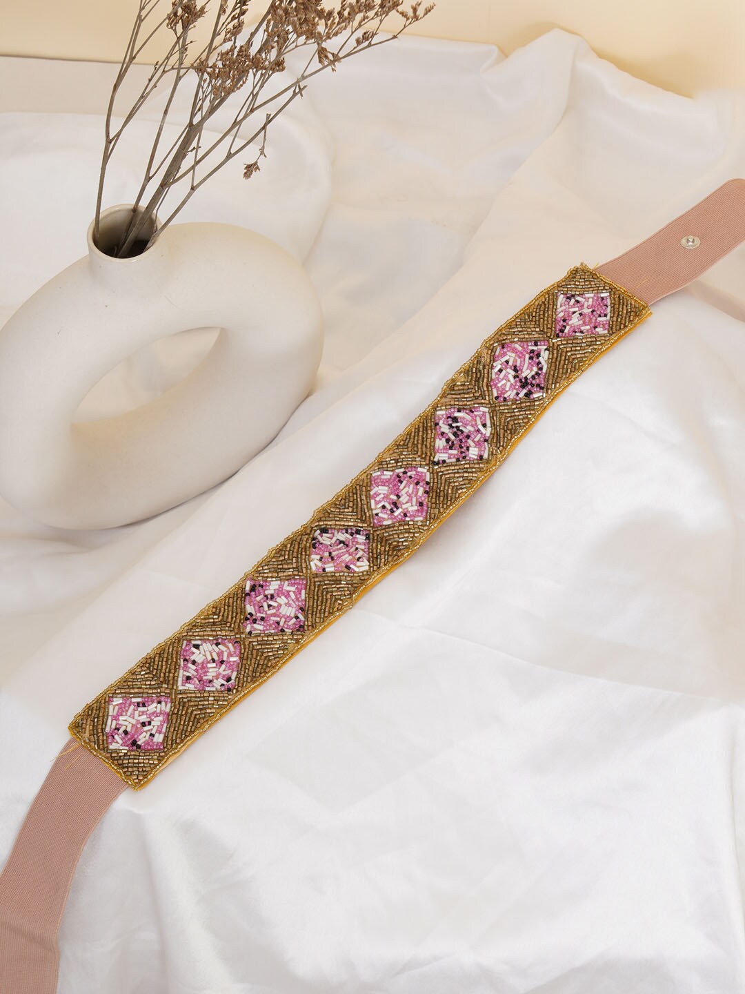 

FABBHUE Women Gold-Toned Embellished Belt