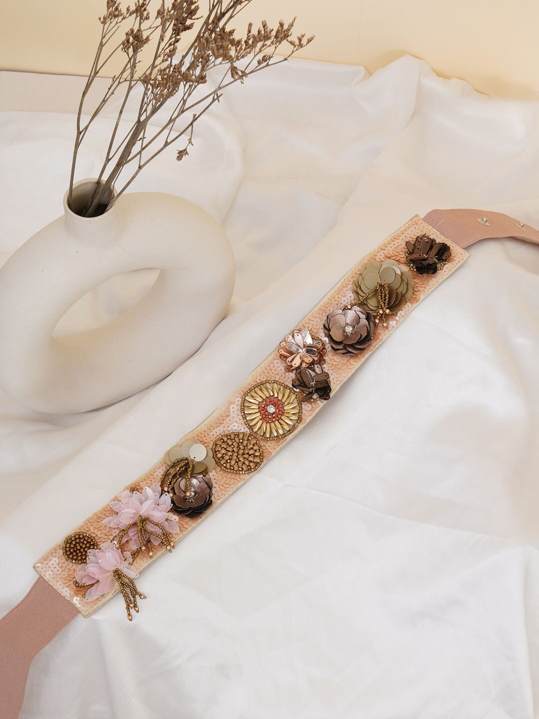 

FABBHUE Women Pink Embellished Belt