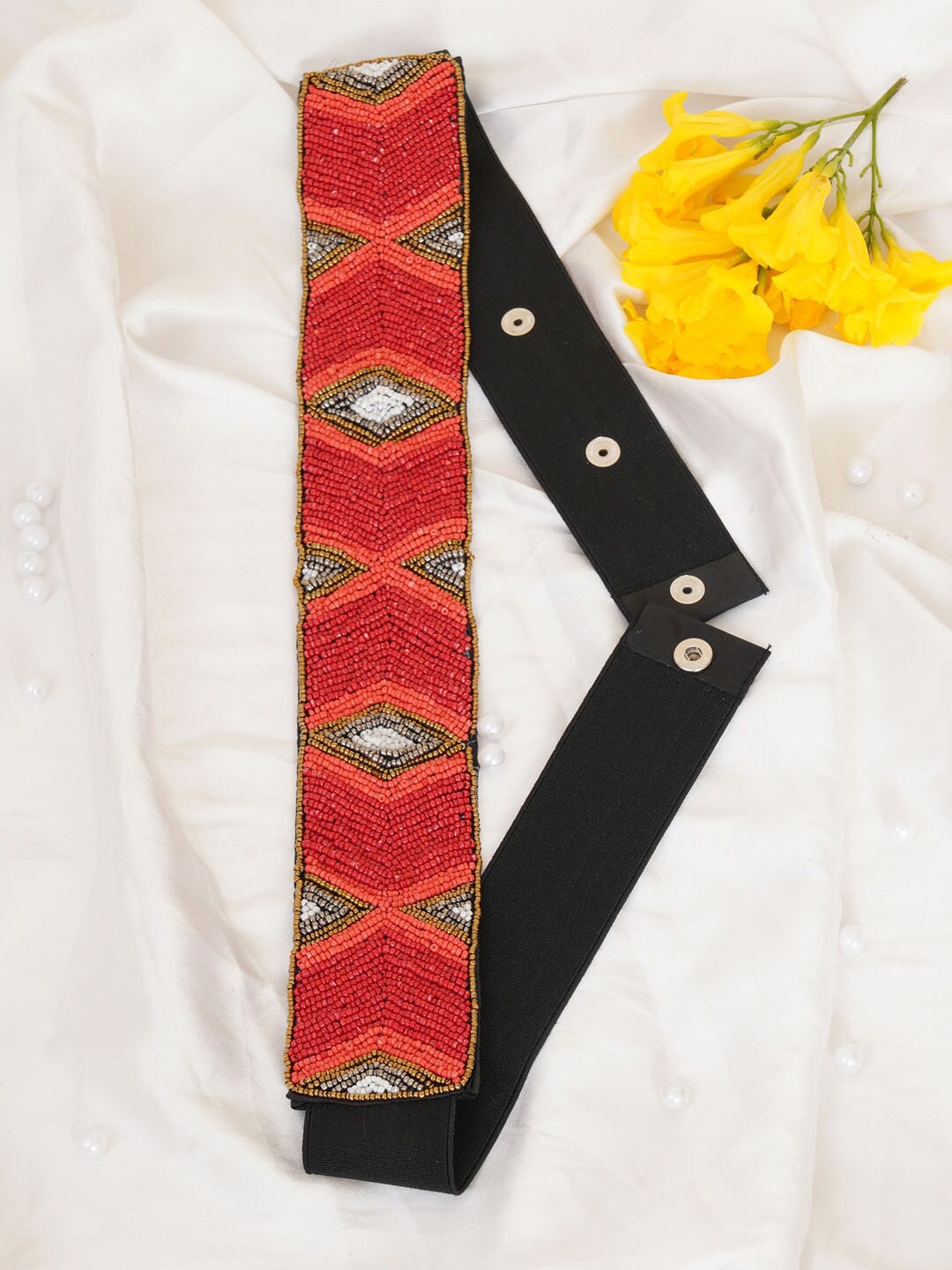 

FABBHUE Women Red Embellished Belt