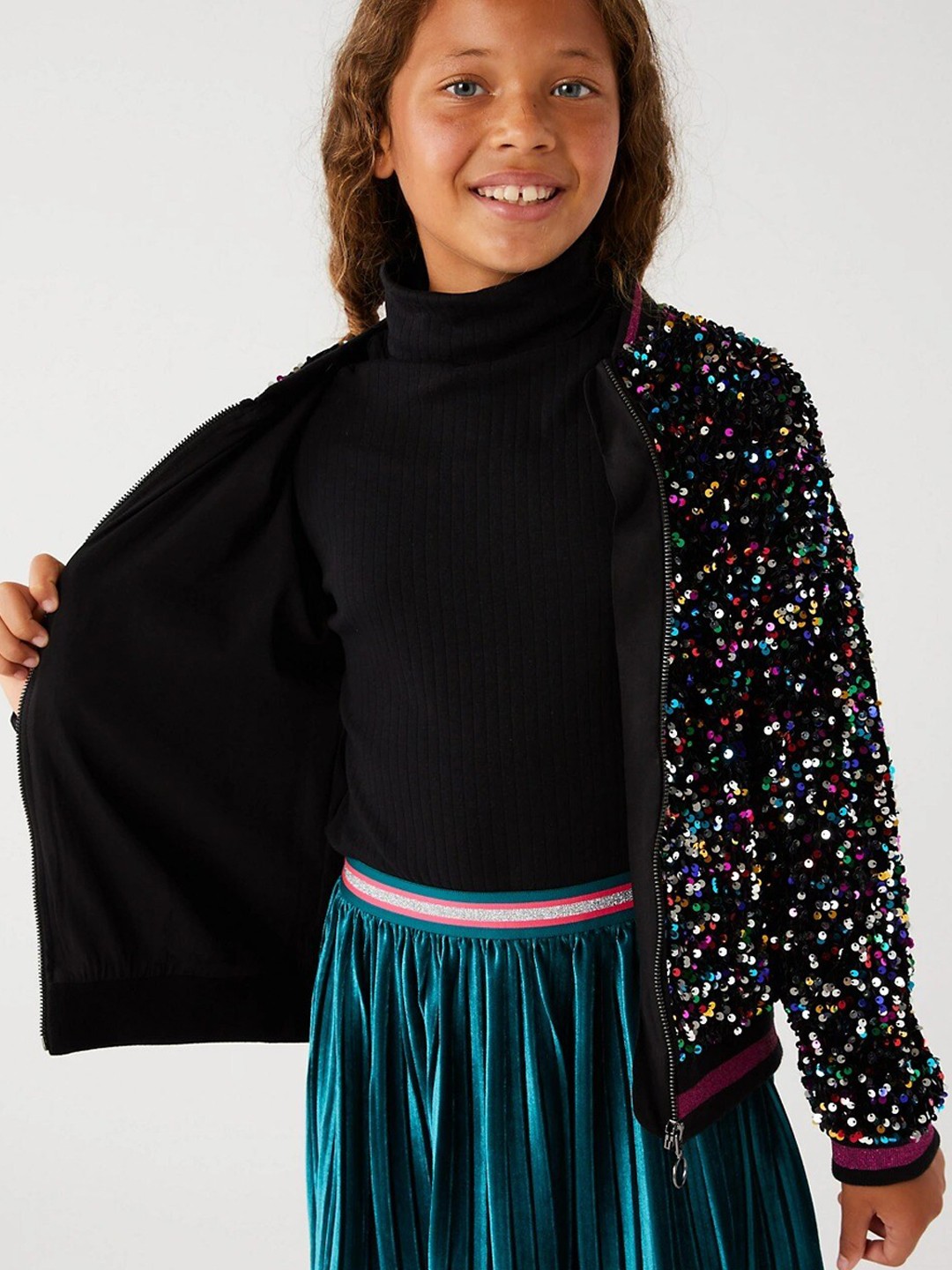 

Marks & Spencer Girls Black Lightweight Bomber Jacket