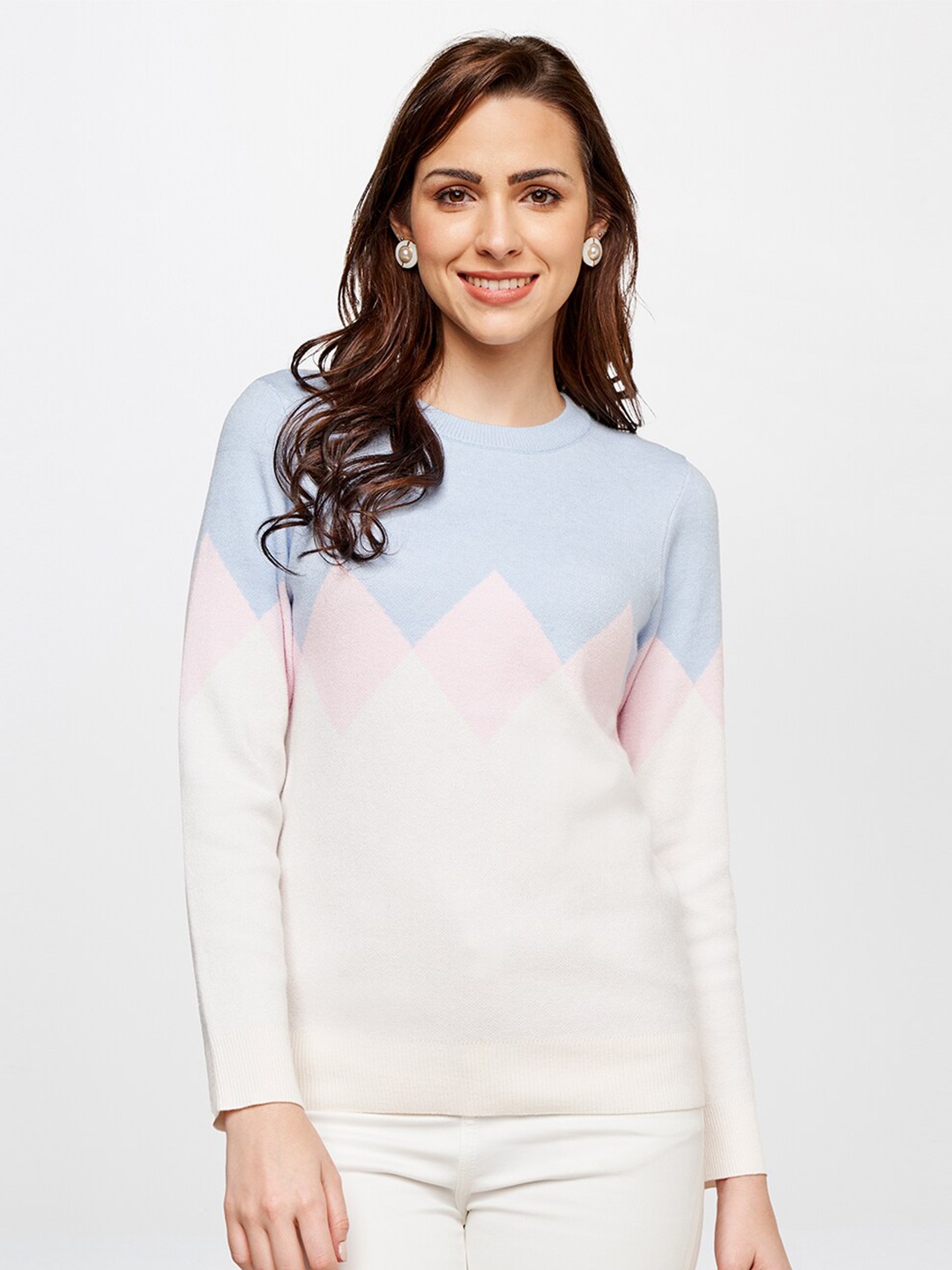 

AND Women Off White Printed Sweatshirt