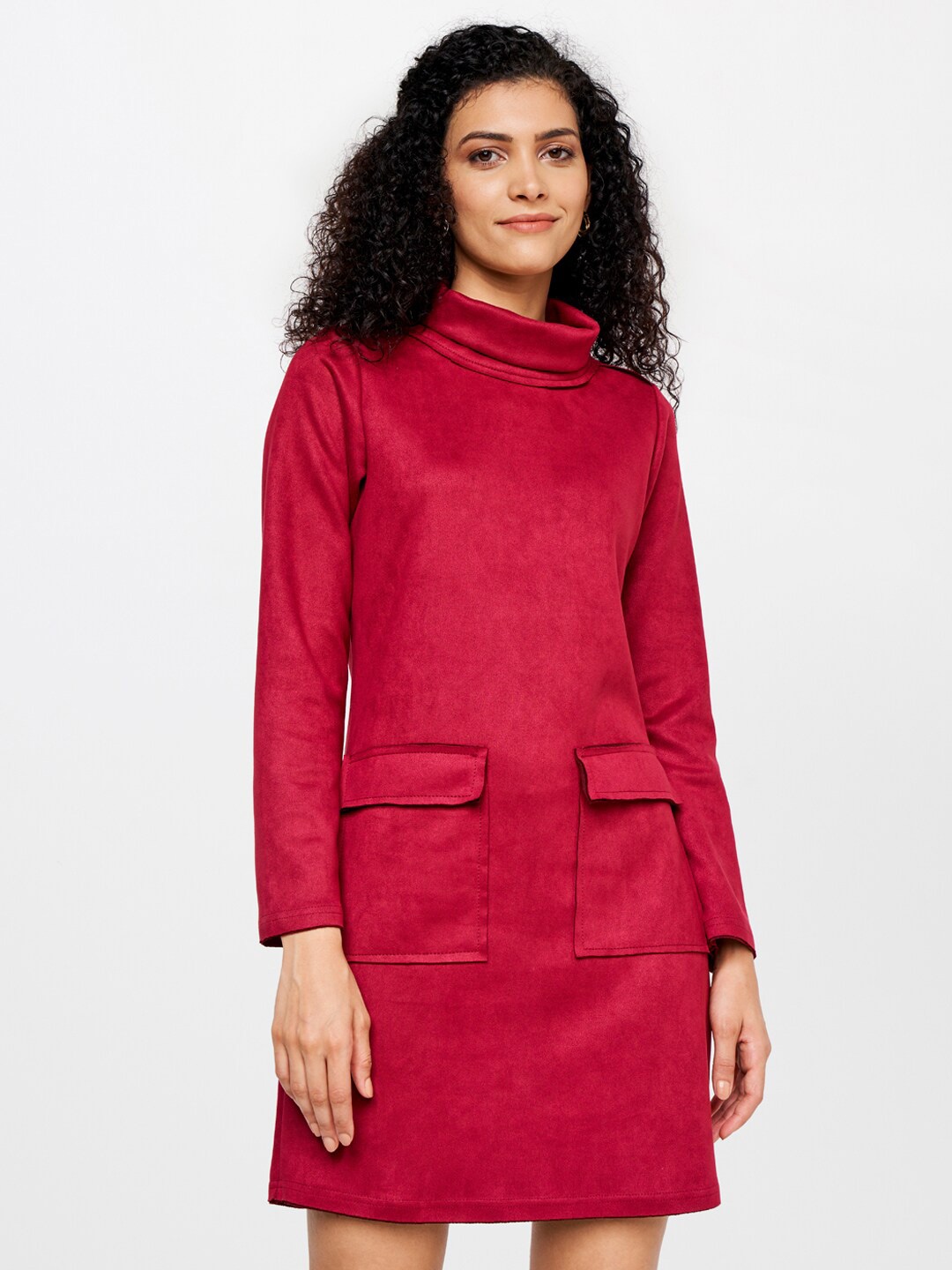 

AND Women Red Solid Sheath Dress