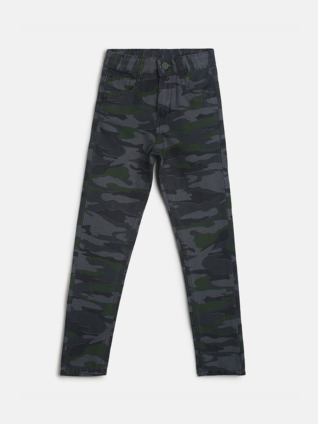 

Hopscotch Boys Grey Camouflage Printed Relaxed Trousers