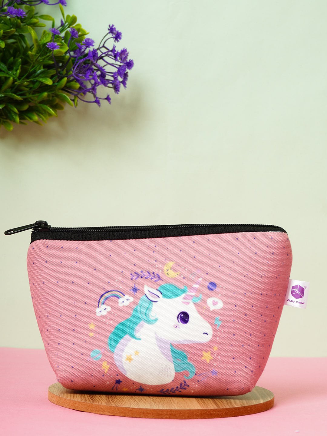 

Crazy Corner Pink & White Unicorn Printed Makeup Pouch