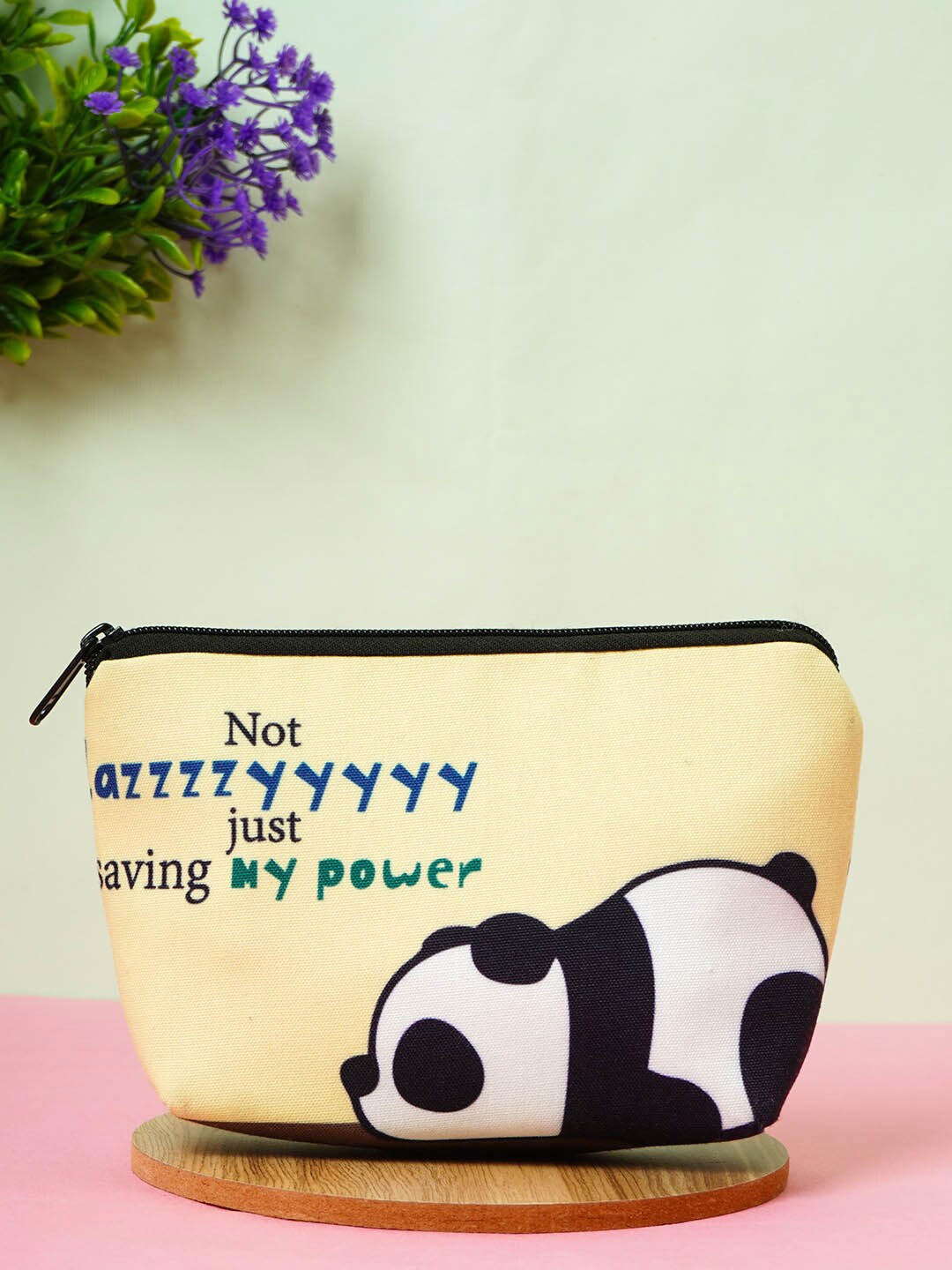 

Crazy Corner Black & Beige Printed Makeup Pouch