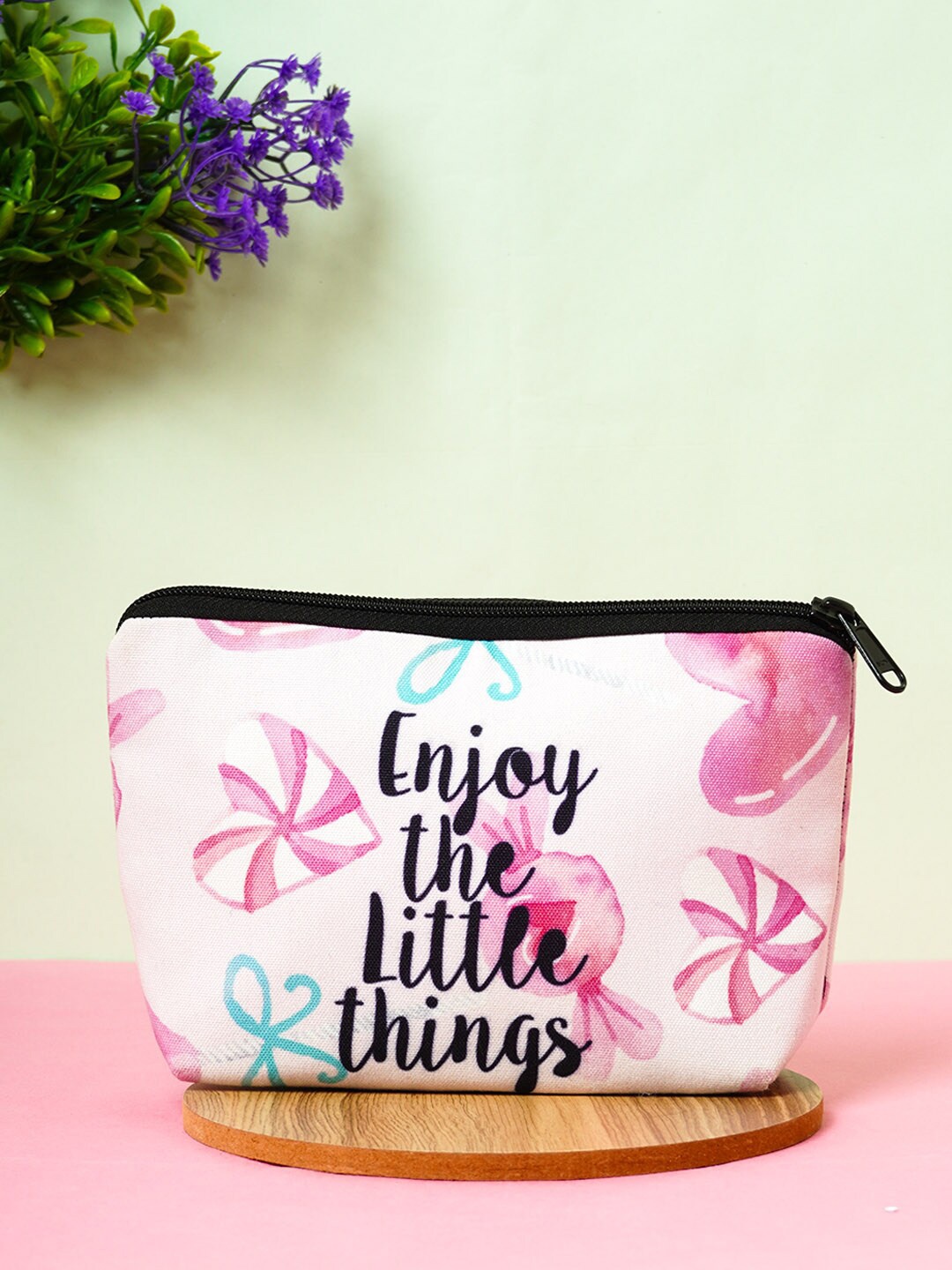 Crazy Corner White & Pink Printed Travel Accessory