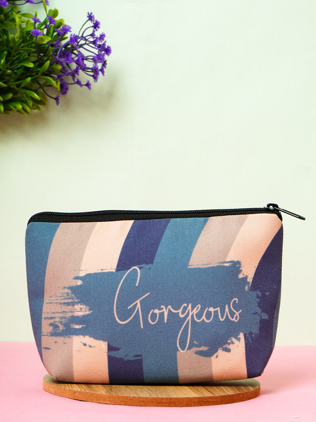 

Crazy Corner Navy Blue & Peach Printed Travel Accessory