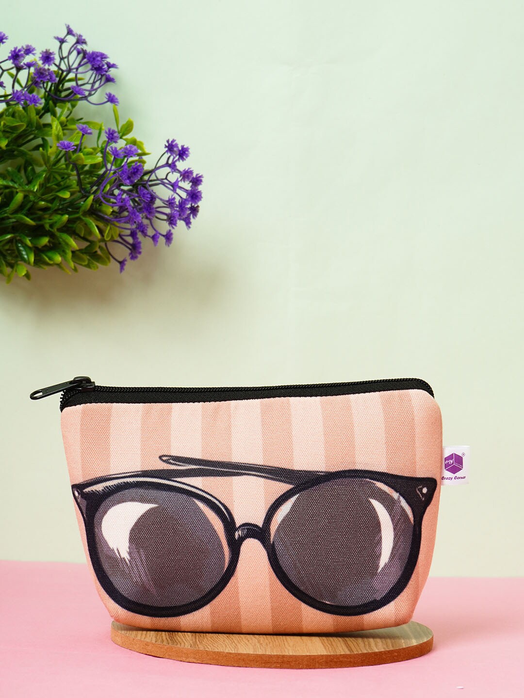 

Crazy Corner Pink & Black Goggles Printed Makeup Pouch