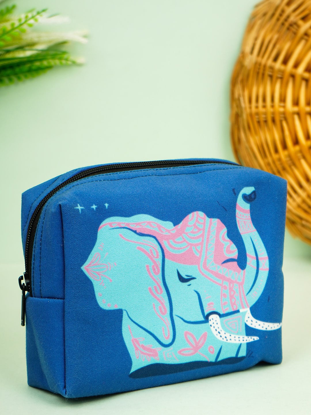 

Crazy Corner Blue Printed Makeup Pouch
