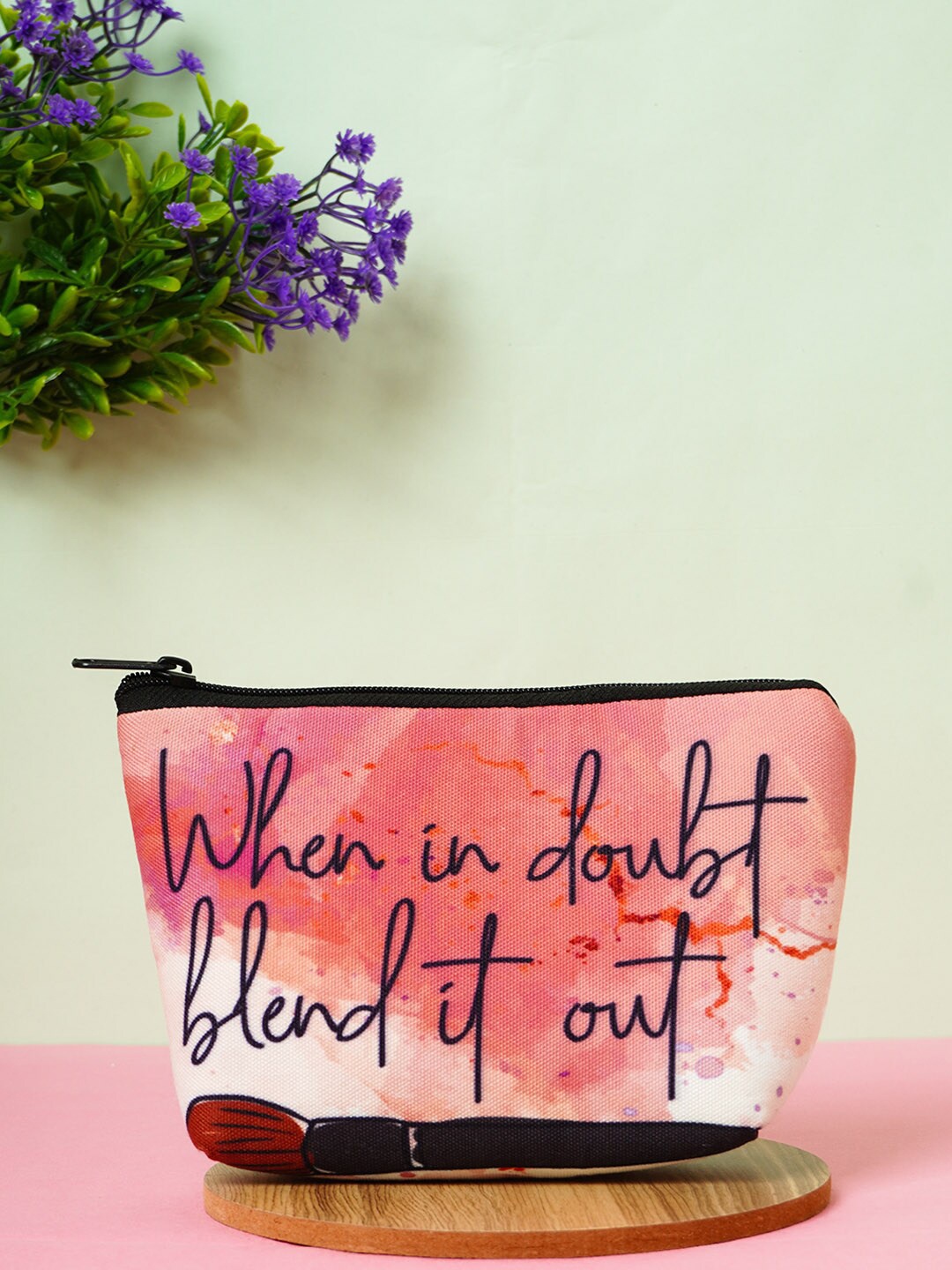 

Crazy Corner Pink & Blue Printed Makeup Pouch